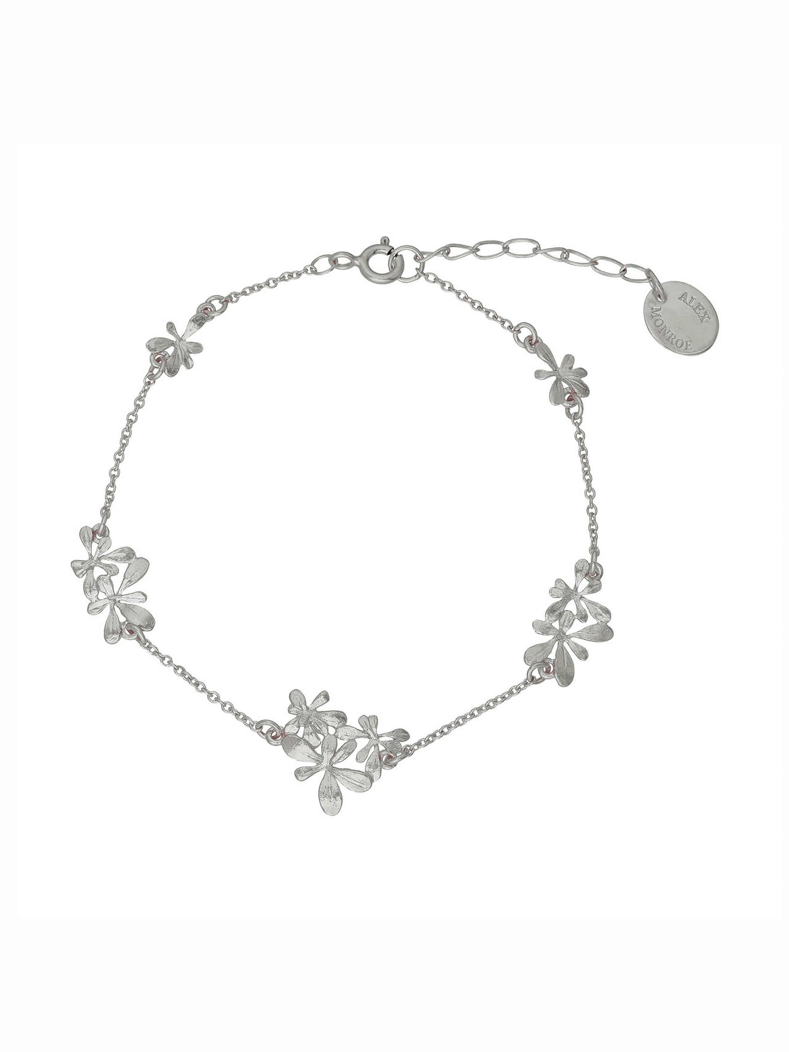 Rosette Cluster In-Line Pathway Bracelet - image 4 | silver