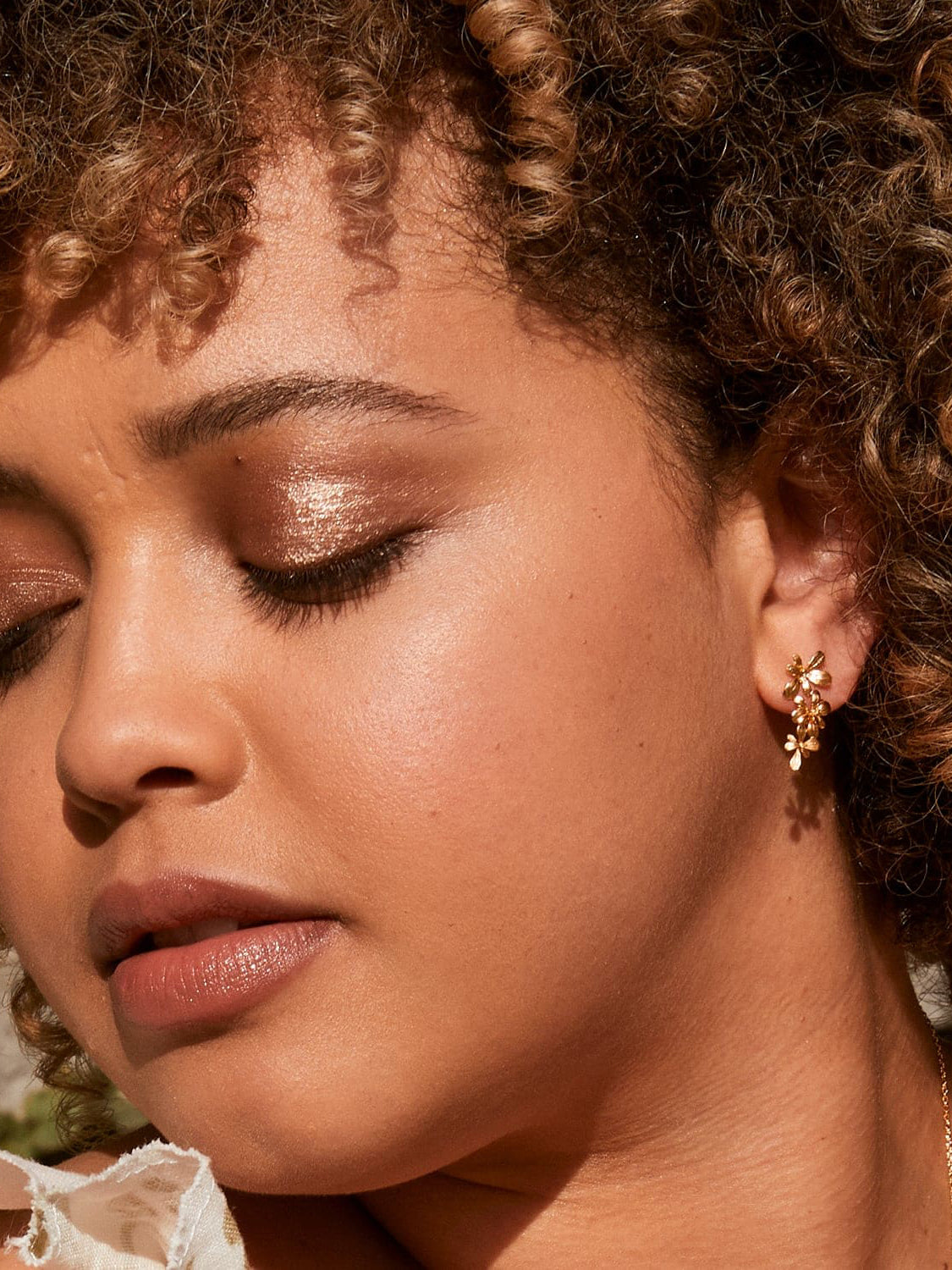 Sprouting Rosette Stud Drop Earrings - image 2