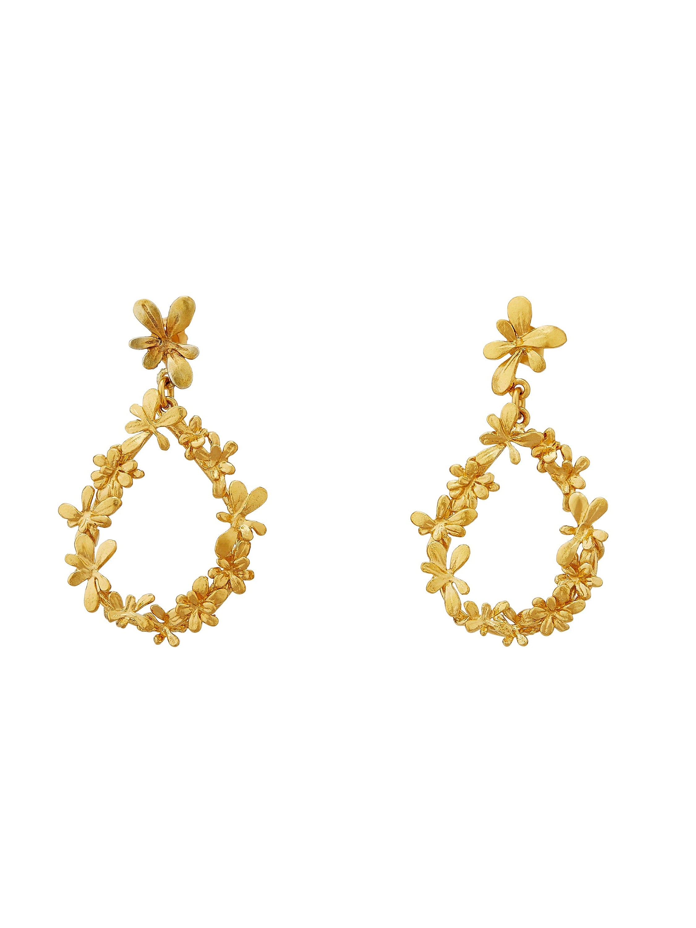 Sprouting Rosette Teardrop Earrings - image 5 | gold plate