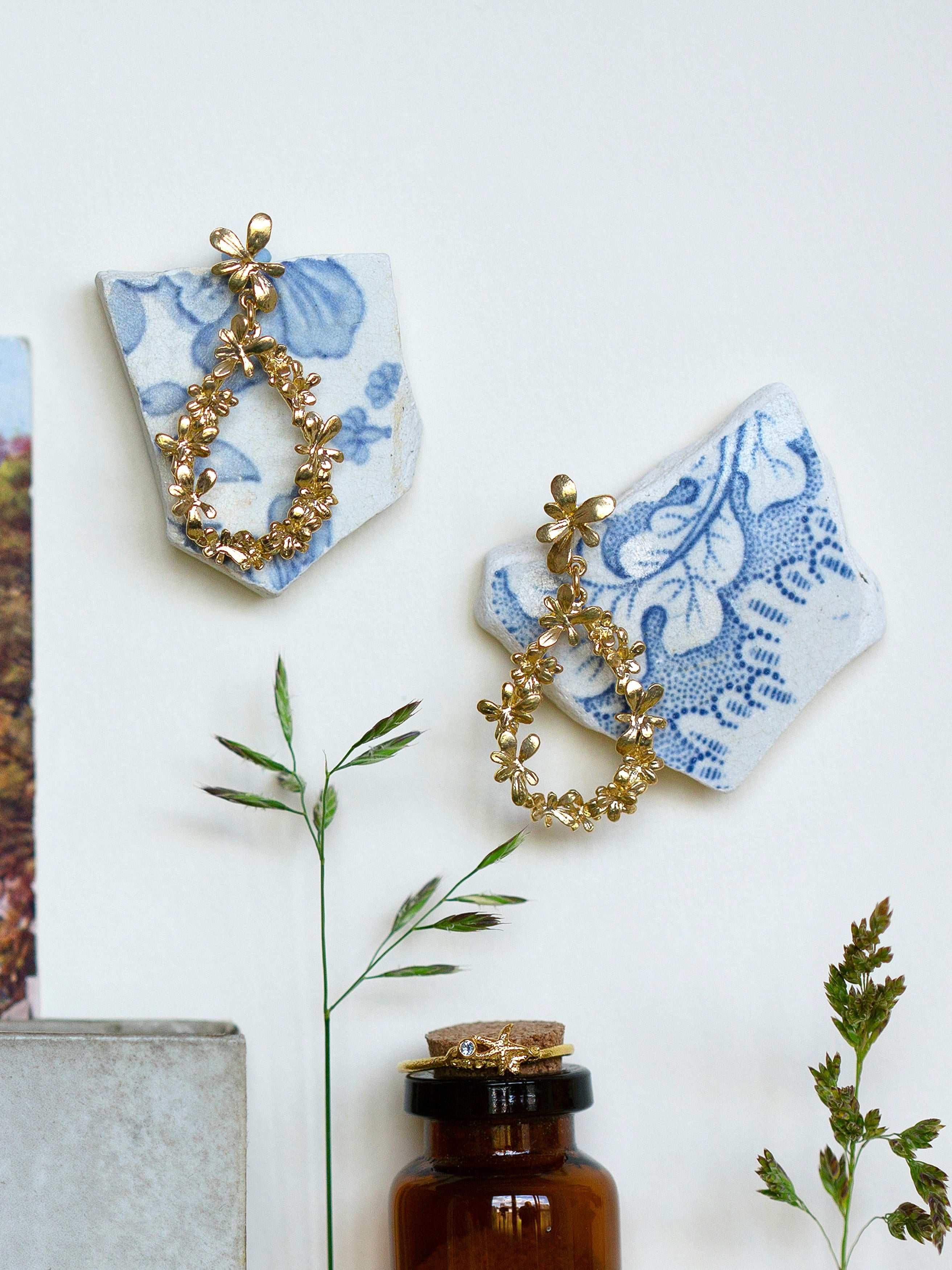 Sprouting Rosette Teardrop Earrings - image 3