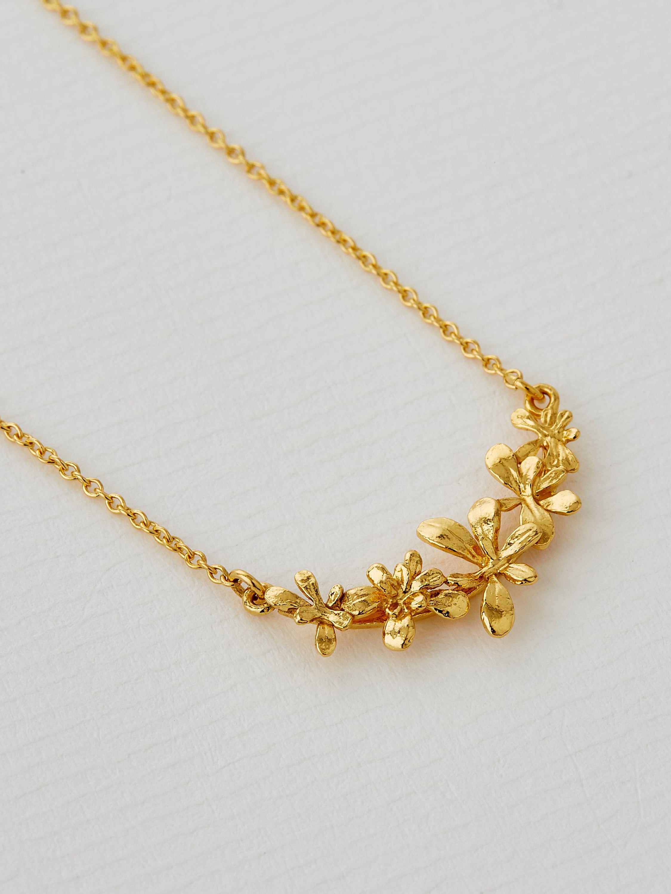 Sprouting Rosette In-Line Necklace - image 3 | gold plate