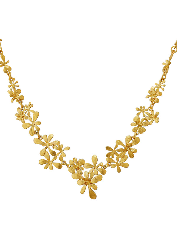 Clustered Rosette Flourish Collar Necklace