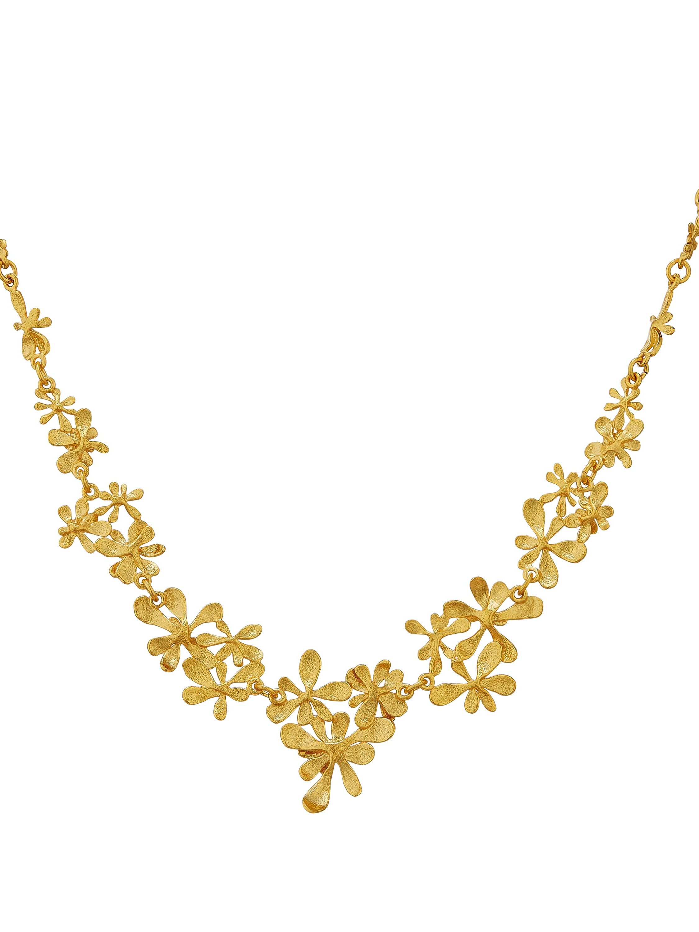 Clustered Rosette Flourish Collar Necklace - image 4 | gold plate
