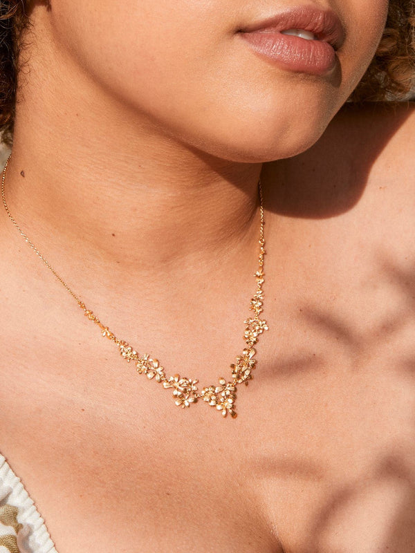 Clustered Rosette Flourish Collar Necklace