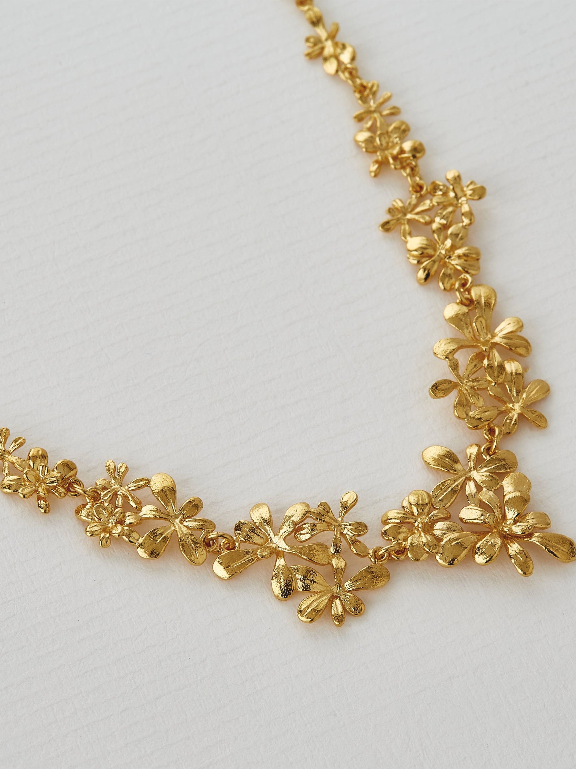Clustered Rosette Flourish Collar Necklace - image 3 | gold plate