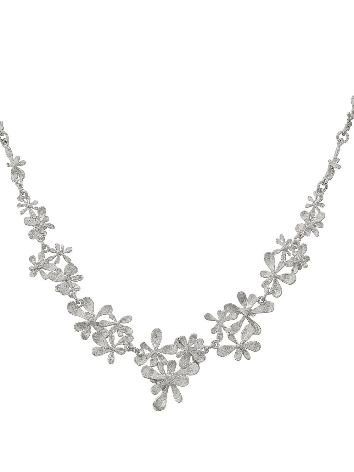 Clustered Rosette Flourish Collar Necklace - image 7 | silver