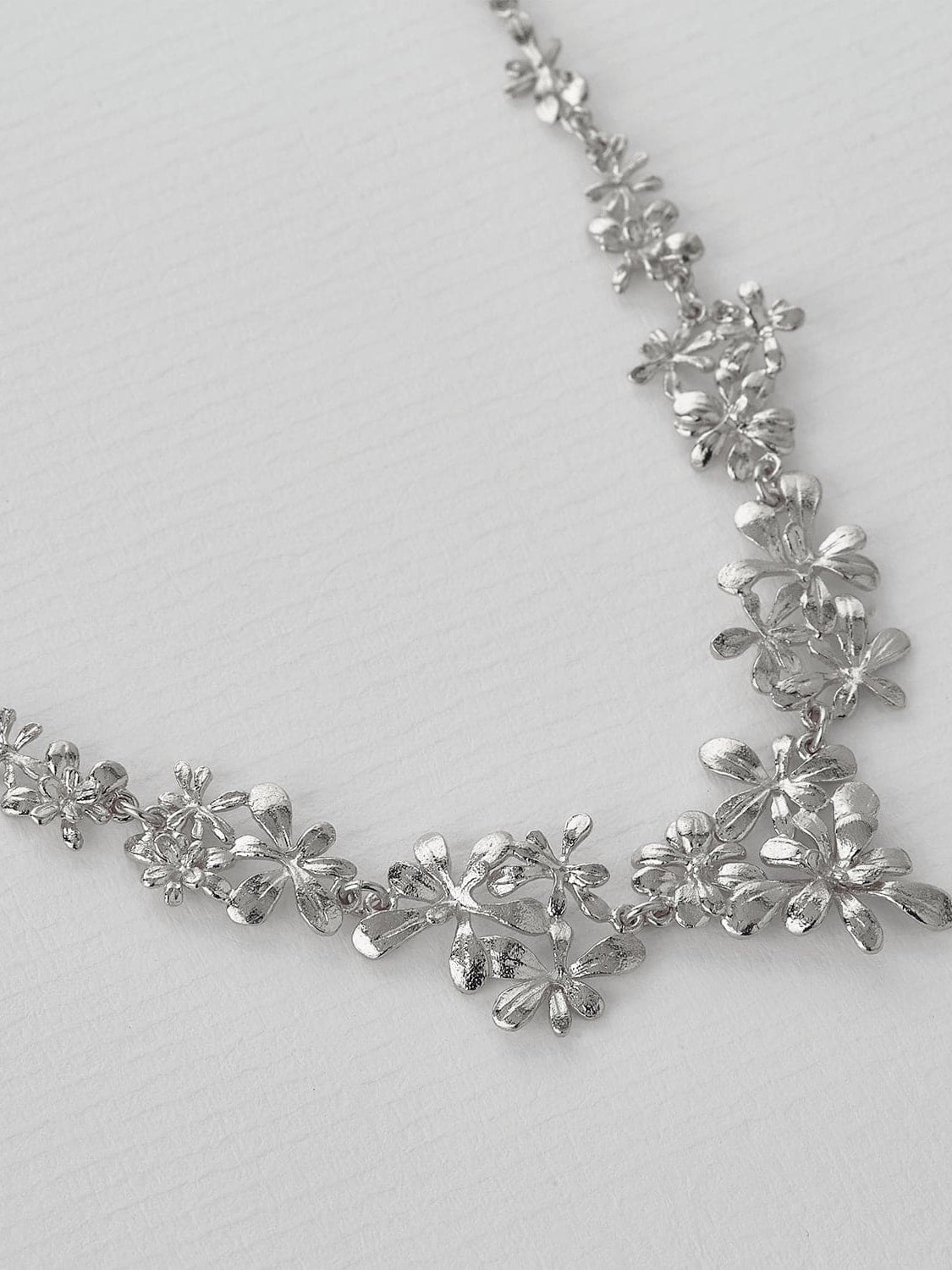 Clustered Rosette Flourish Collar Necklace - image 6 | silver