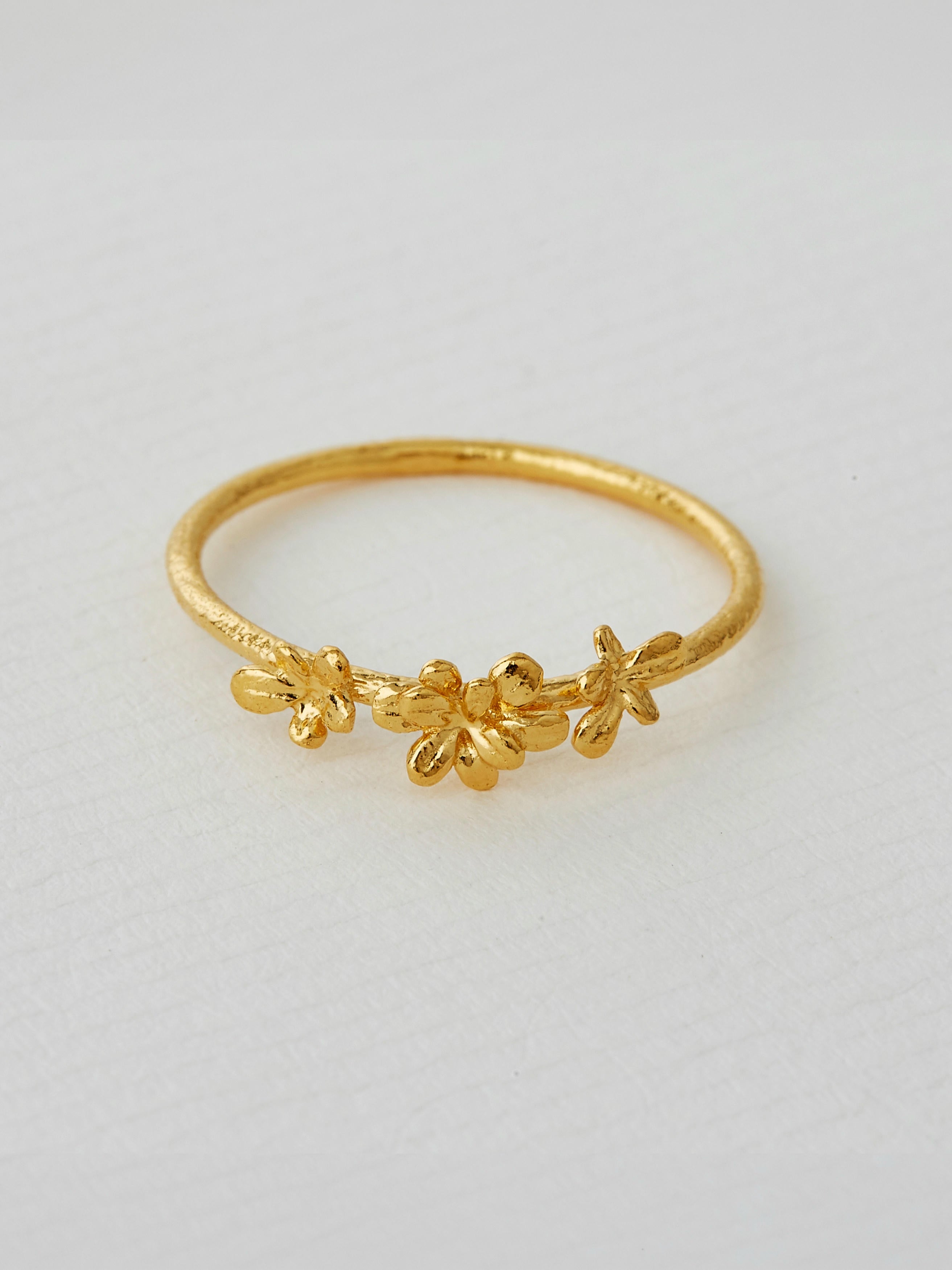 Tiny Sprouting Rosette Ring - image 3 | gold plate