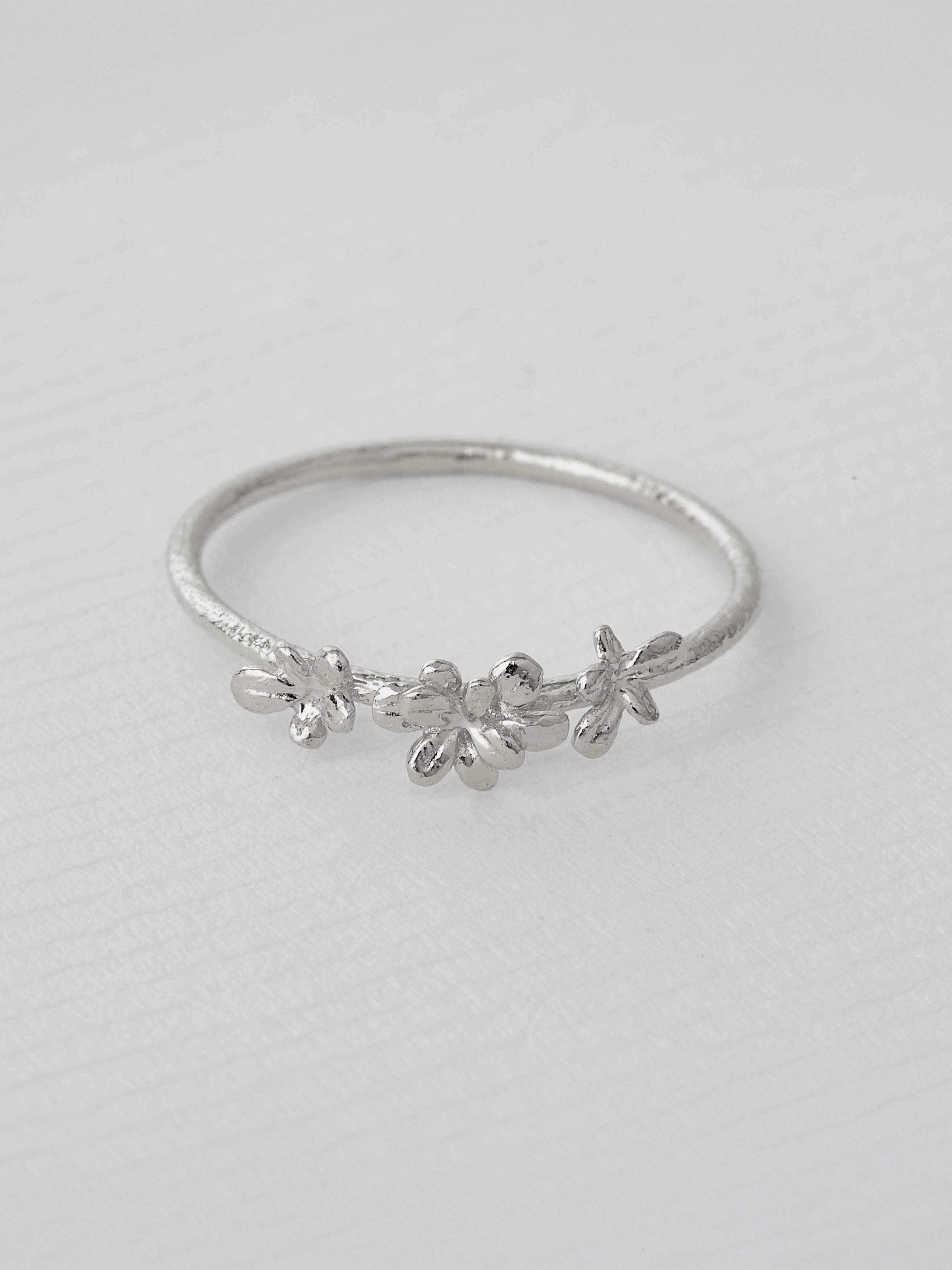 Tiny Sprouting Rosette Ring - image 5 | silver