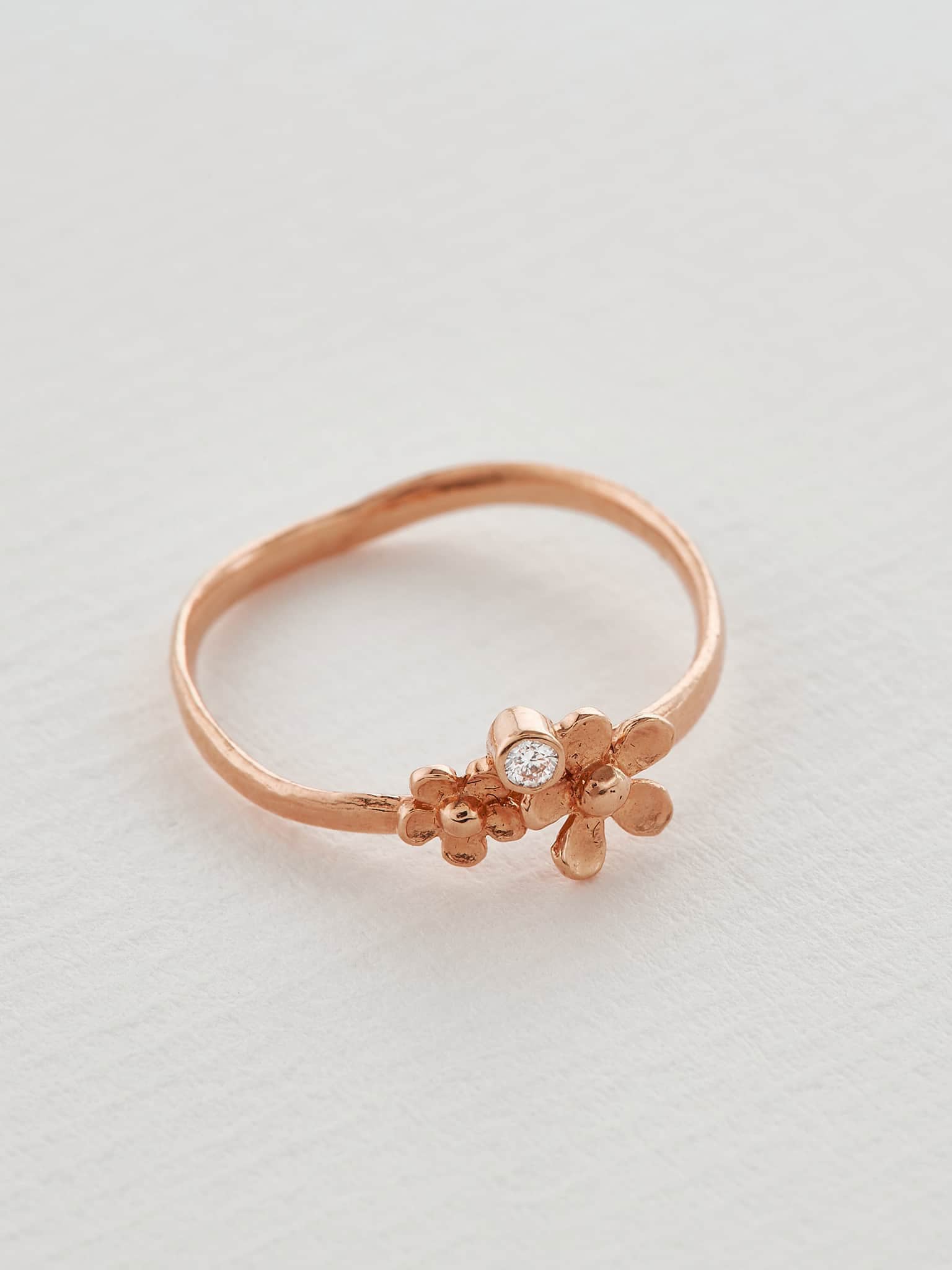 Flower and Diamond Band - image 2 | 18ct rose gold