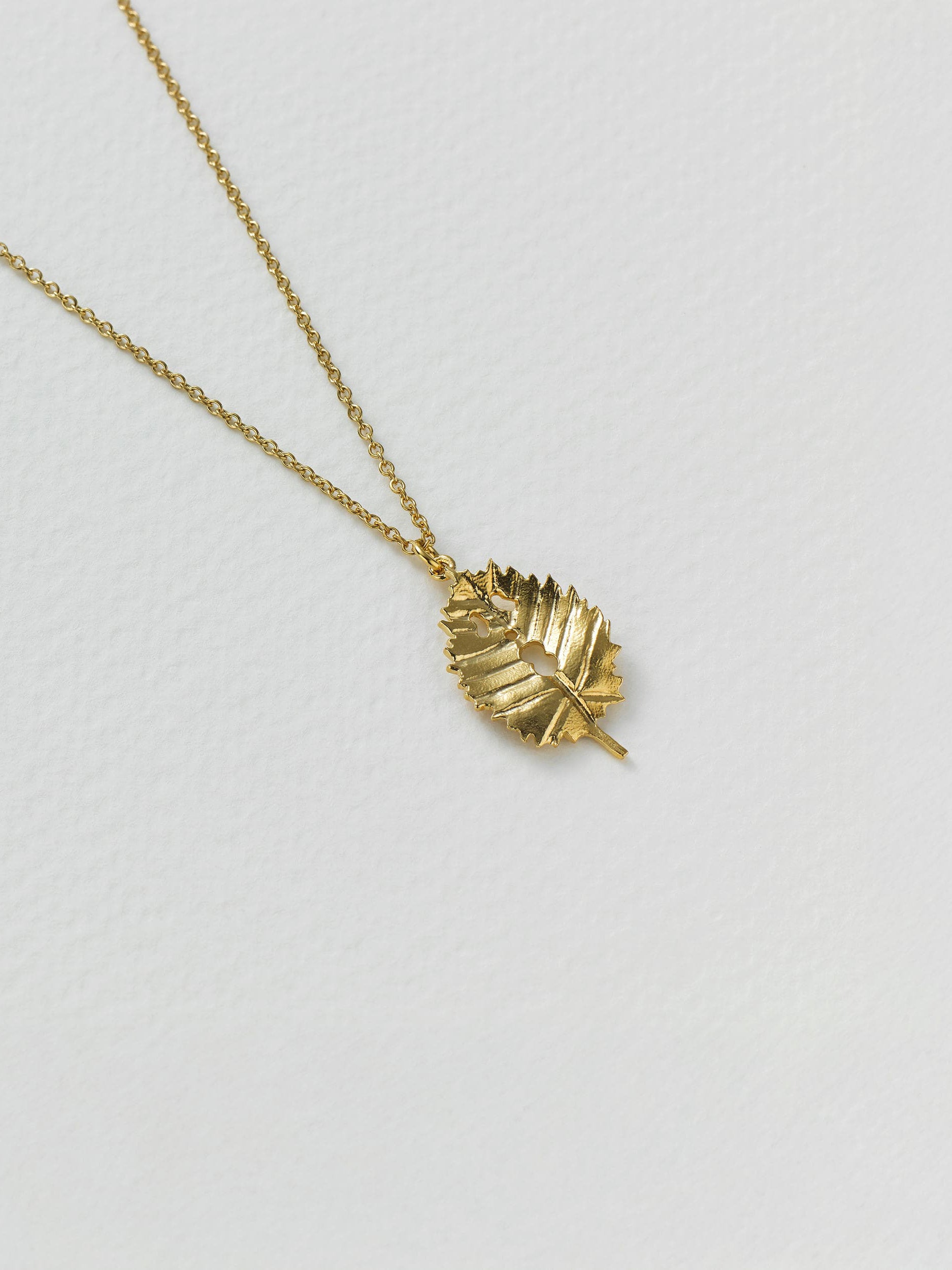 Spooky Single Hazel Leaf Necklace | Alex Monroe Jewellery