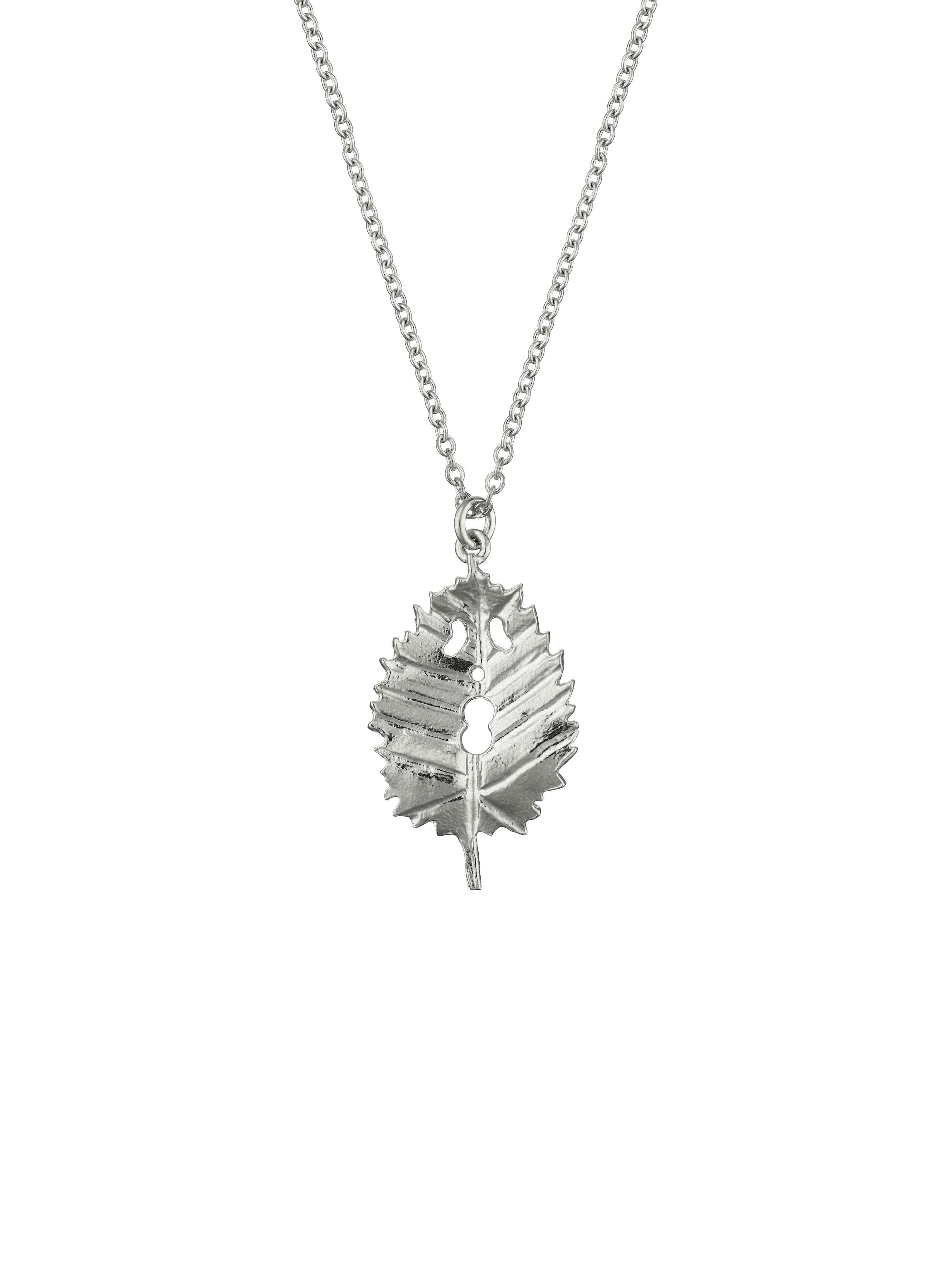 Spooky Single Hazel Leaf Necklace - image 7 | silver