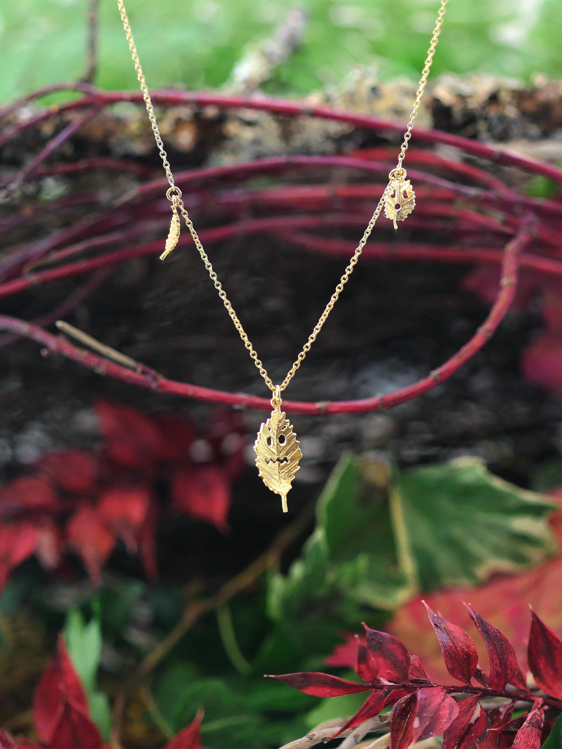 Spooky Beech Leaf Station Necklace - image 3