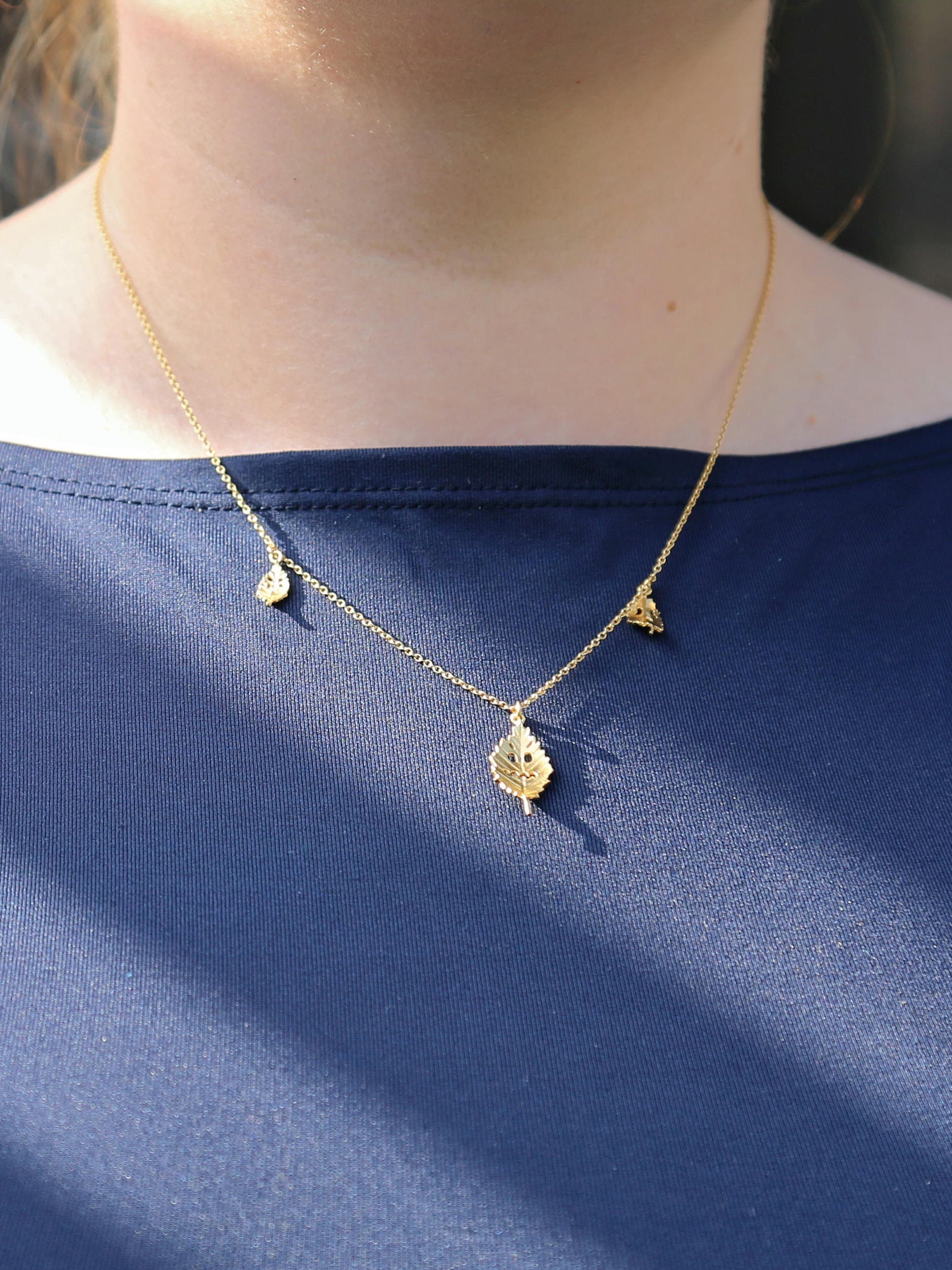 Spooky Beech Leaf Station Necklace - image 2