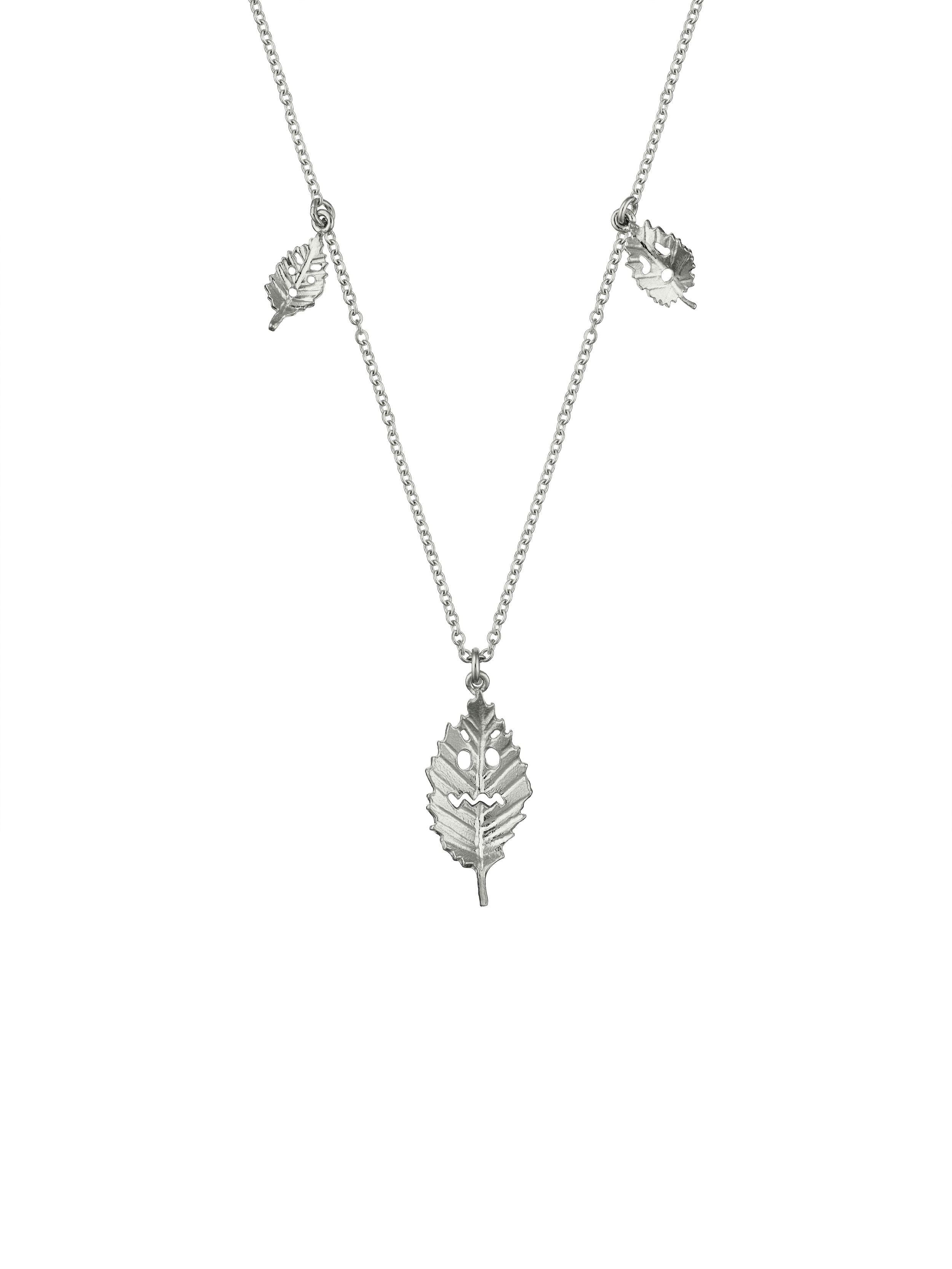 Spooky Beech Leaf Station Necklace - image 6 | silver