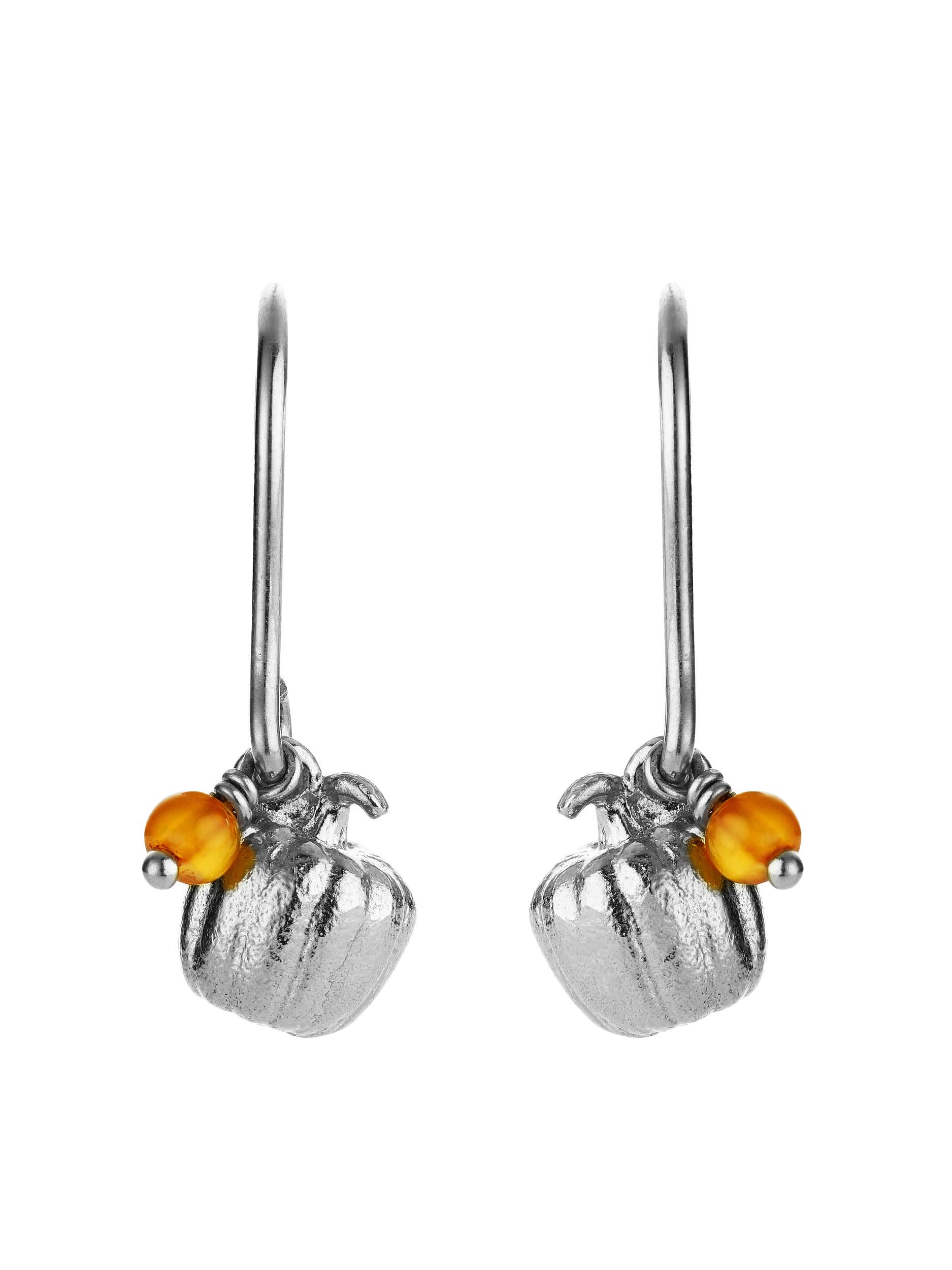 Small Pumpkin Hook Earring with Carnelian - image 12 | silver