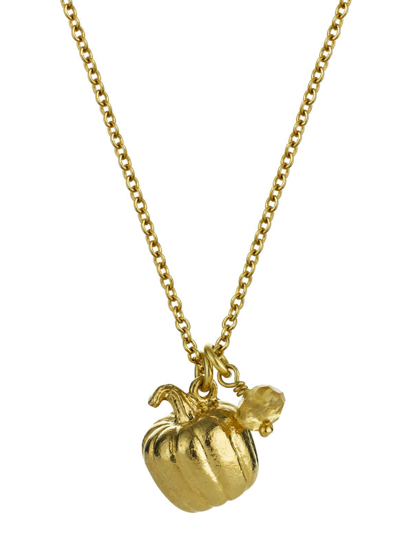 Fat Pumpkin Necklace with Citrine Rondelle