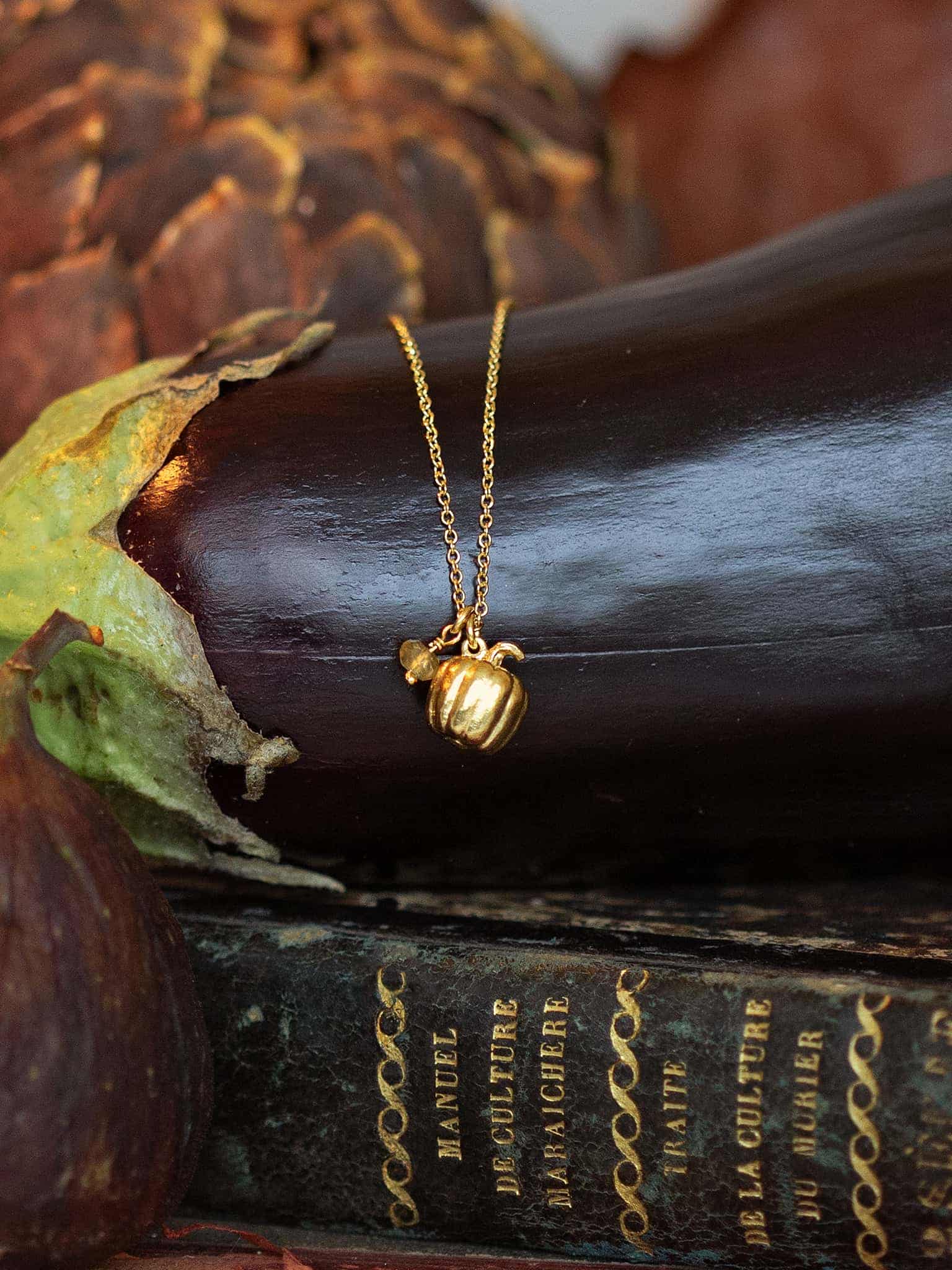 Fat Pumpkin Necklace with Citrine Rondelle - image 3