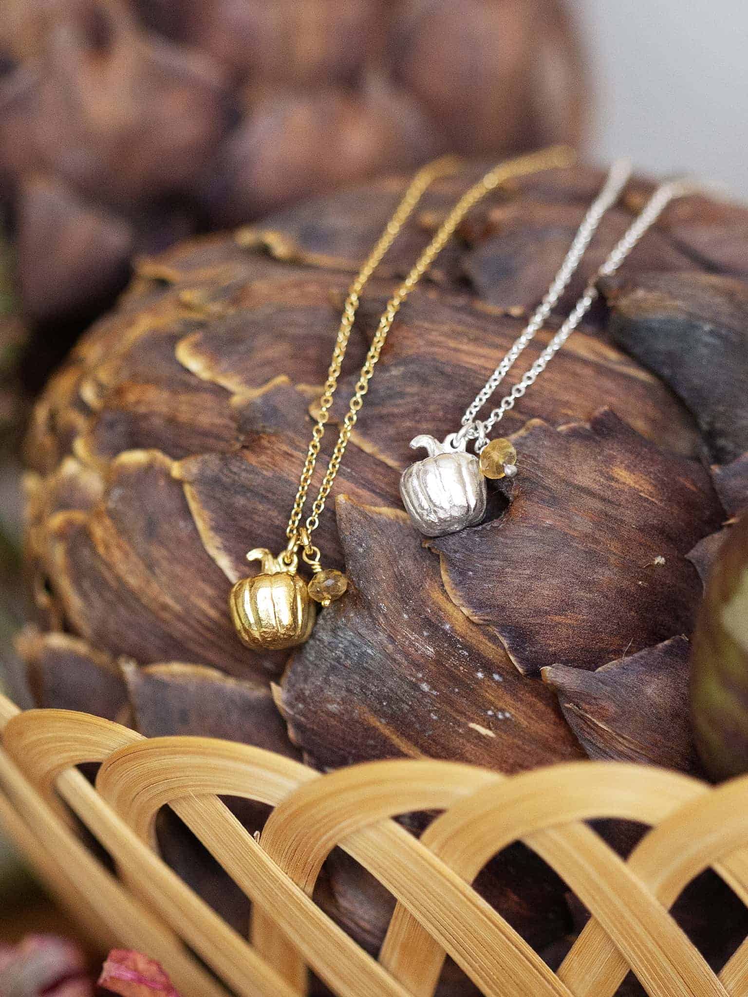 Fat Pumpkin Necklace with Citrine Rondelle - image 4