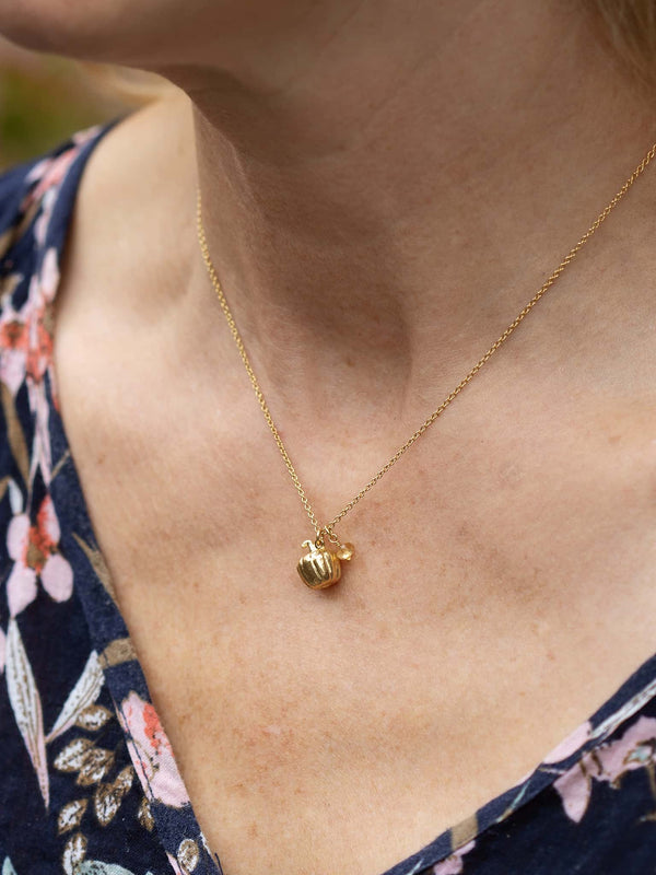 Fat Pumpkin Necklace with Citrine Rondelle