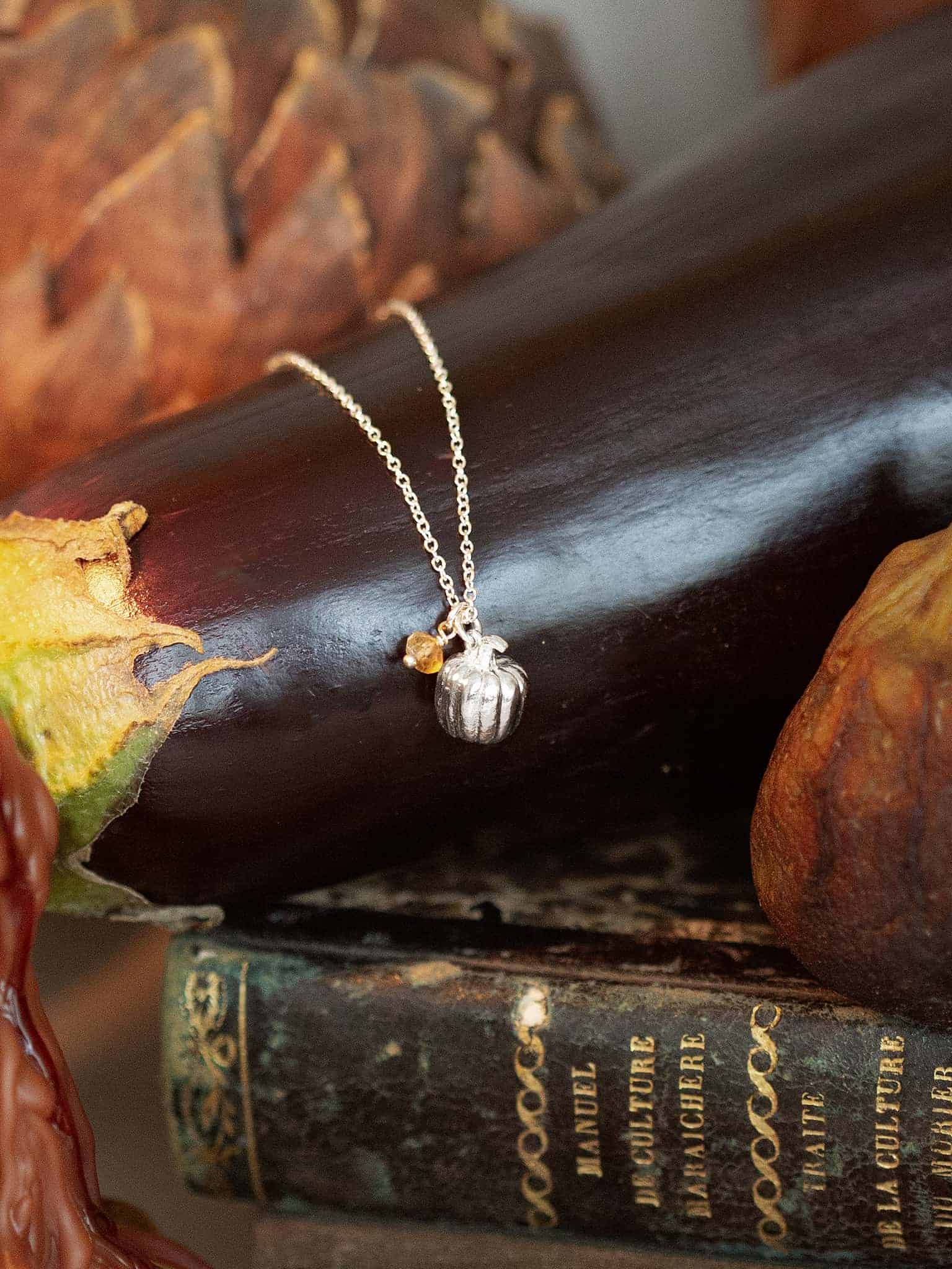 Fat Pumpkin Necklace with Citrine Rondelle - image 8