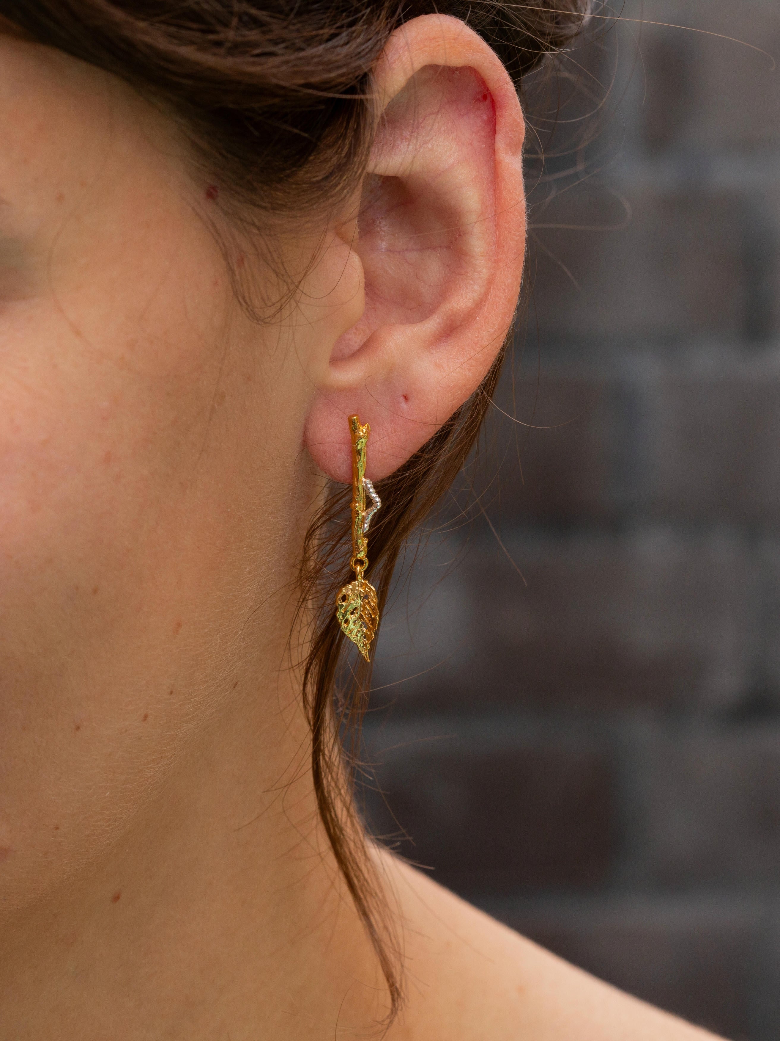 Creeping Critter' Twig Stud Drop Earrings - image 2