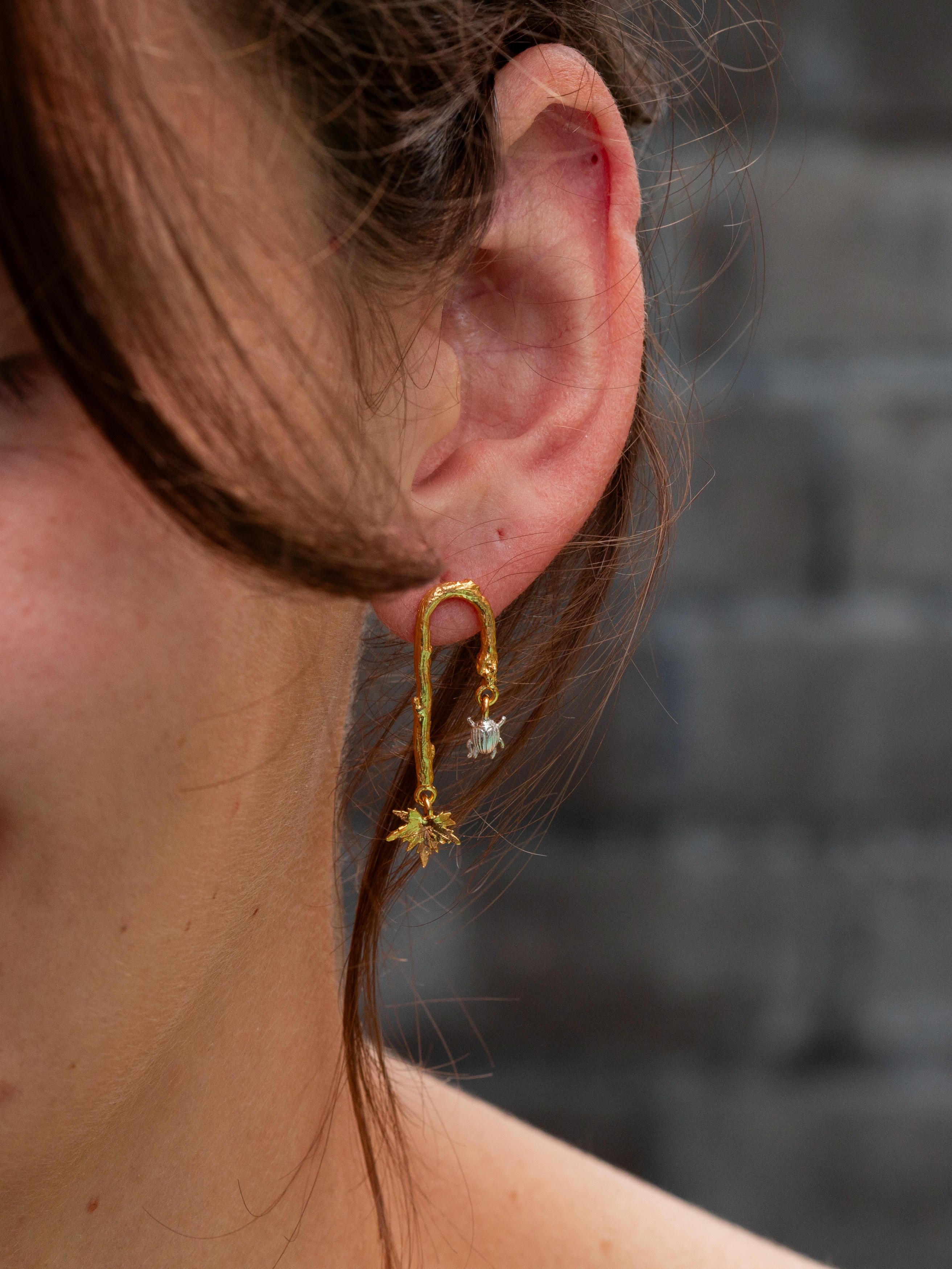 Asymmetric Twig Arch Earrings - image 2