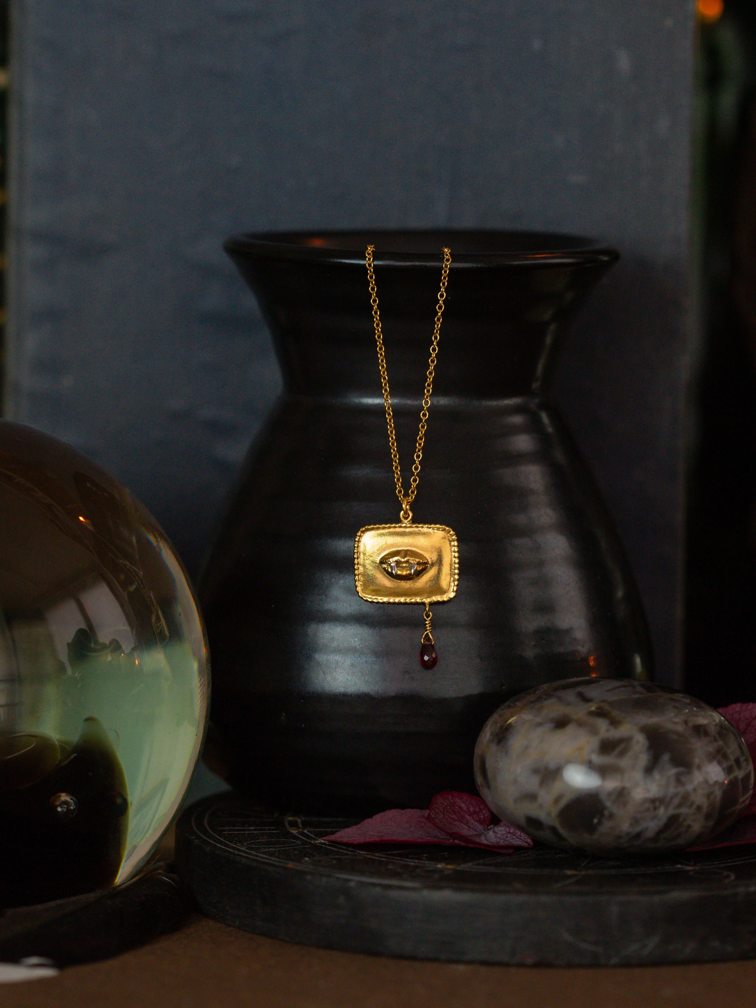 Fangs for the Memories' Necklace with Garnet Briolette - image 1