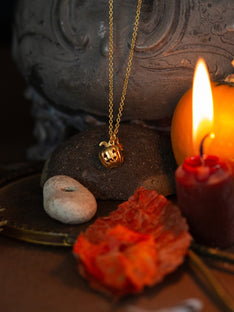 Carved Pumpkin with Carnelian Bead