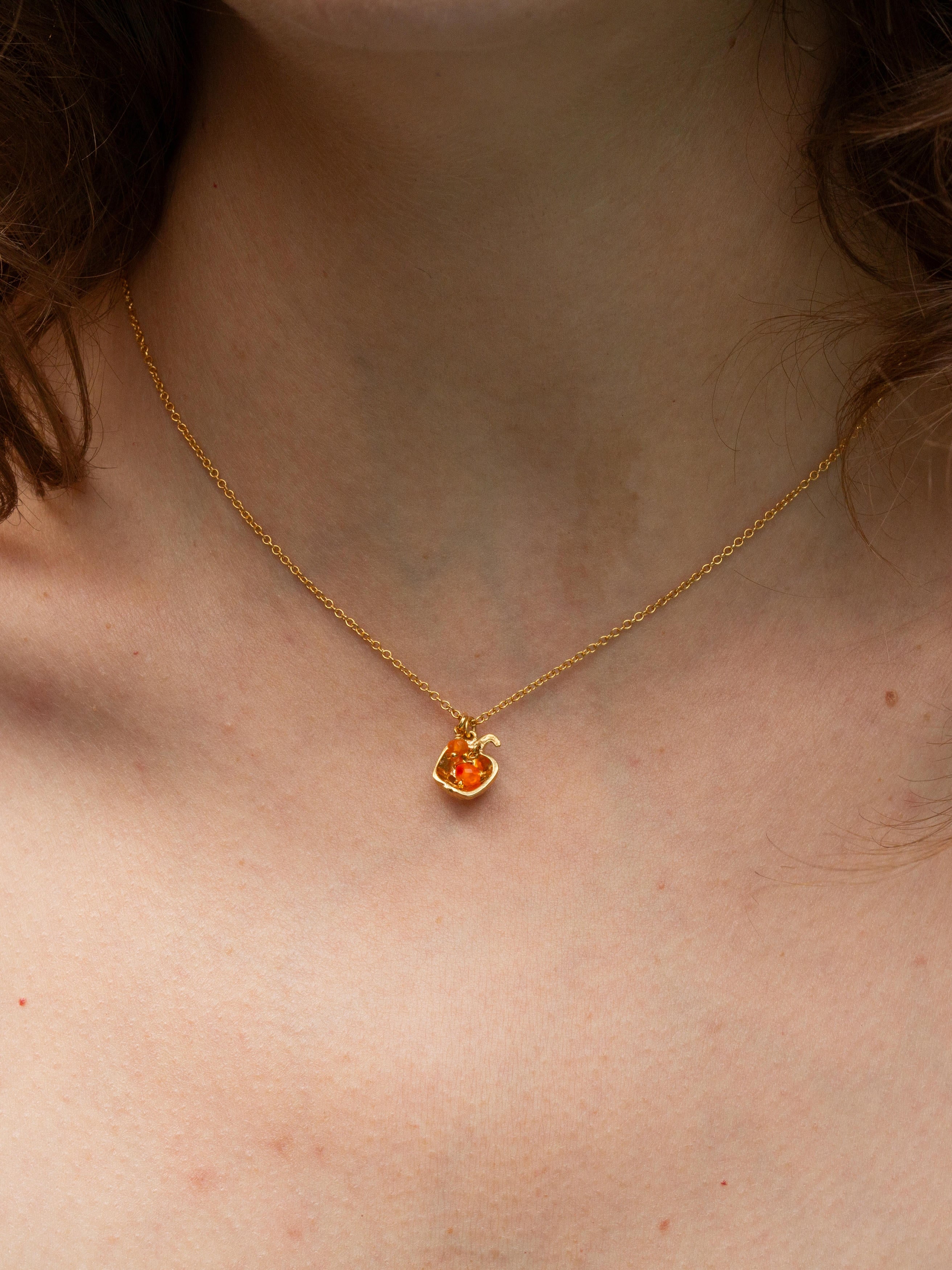 Carved Pumpkin with Carnelian Bead - image 5
