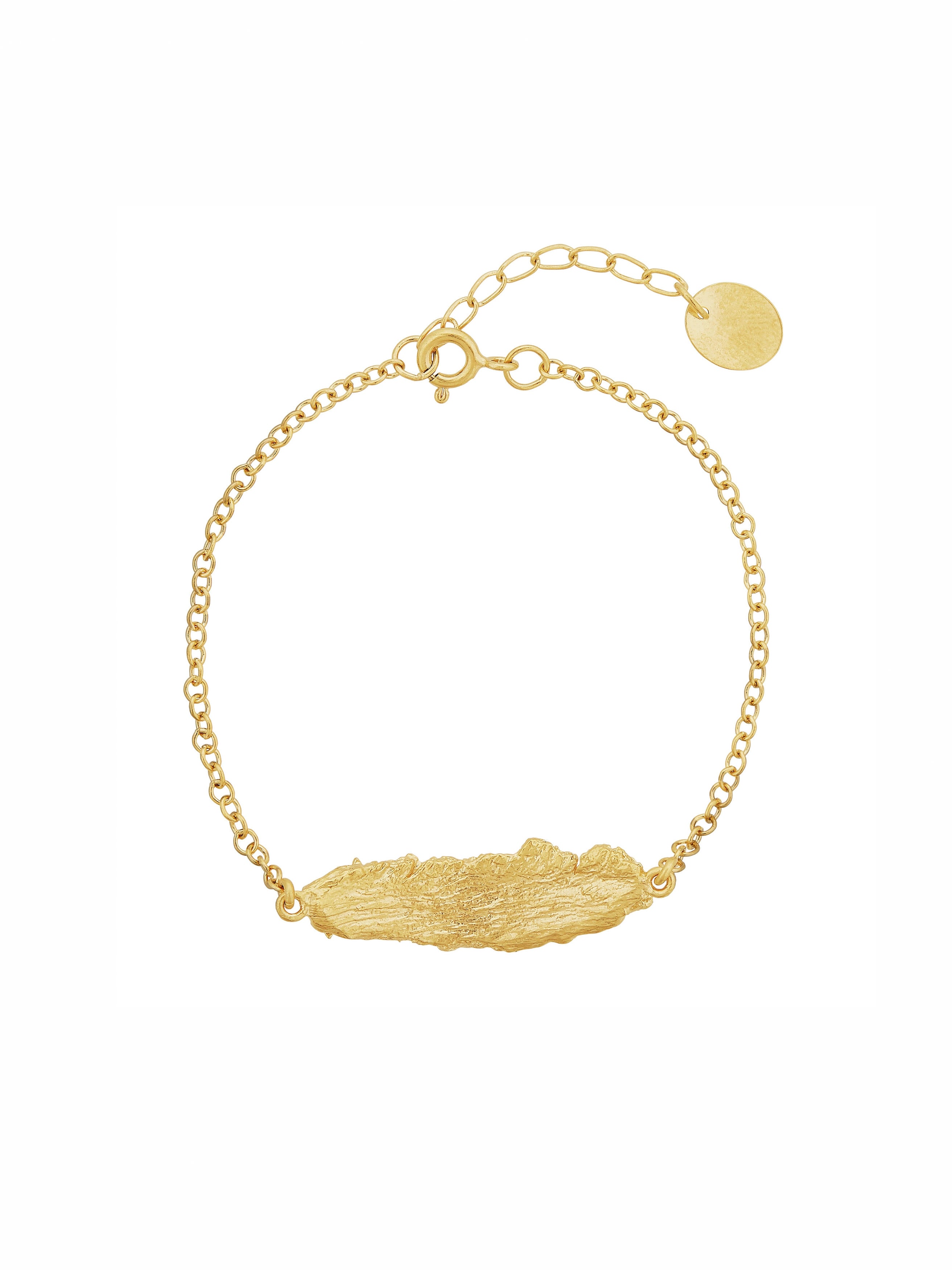 Woodland Bark Inline ID Bracelet - image 5 | gold plate