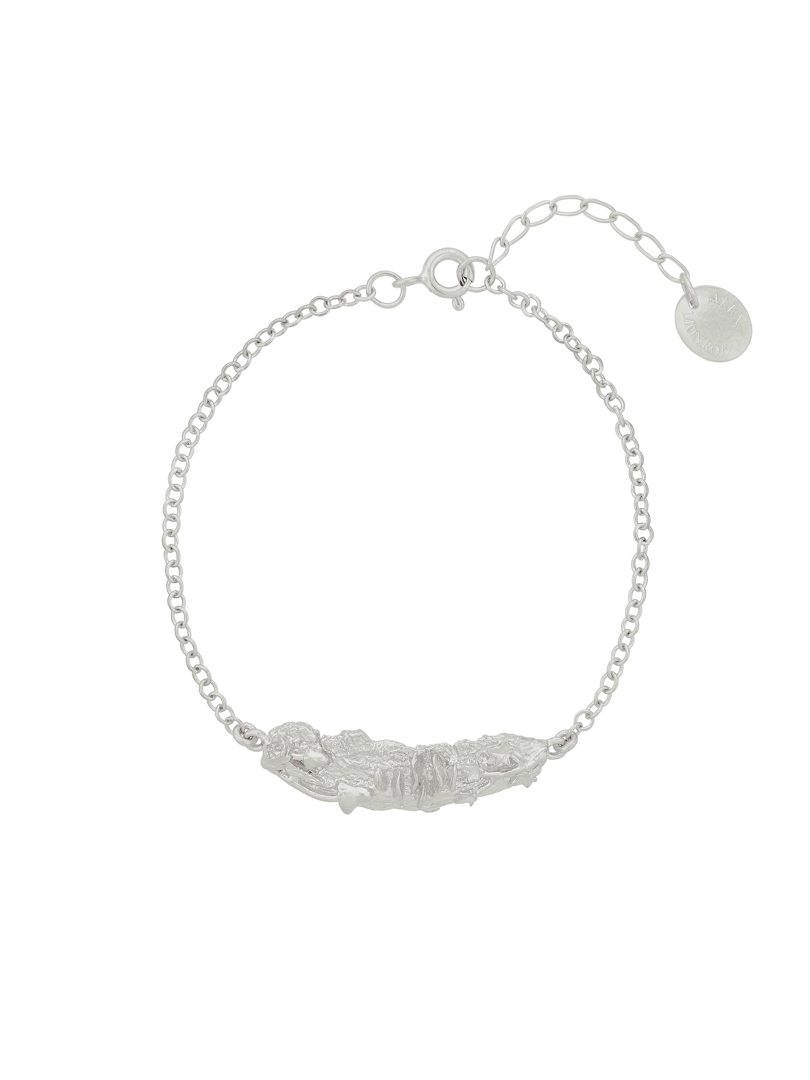 Woodland Bark Inline ID Bracelet - image 6 | silver