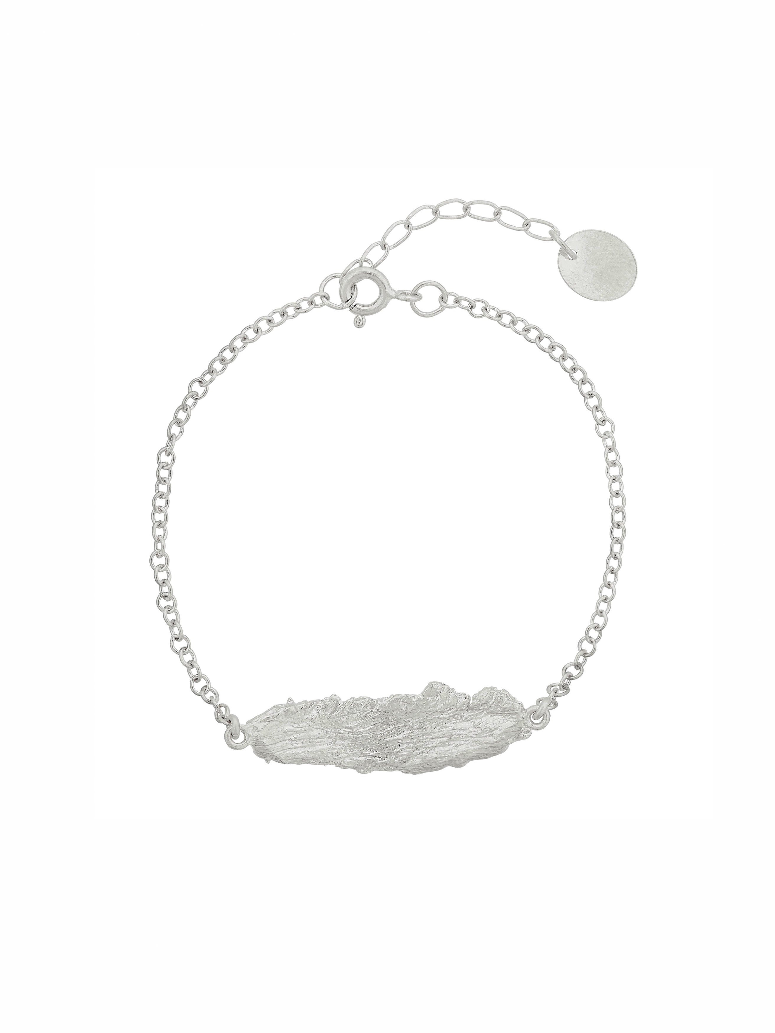 Woodland Bark Inline ID Bracelet - image 8 | silver