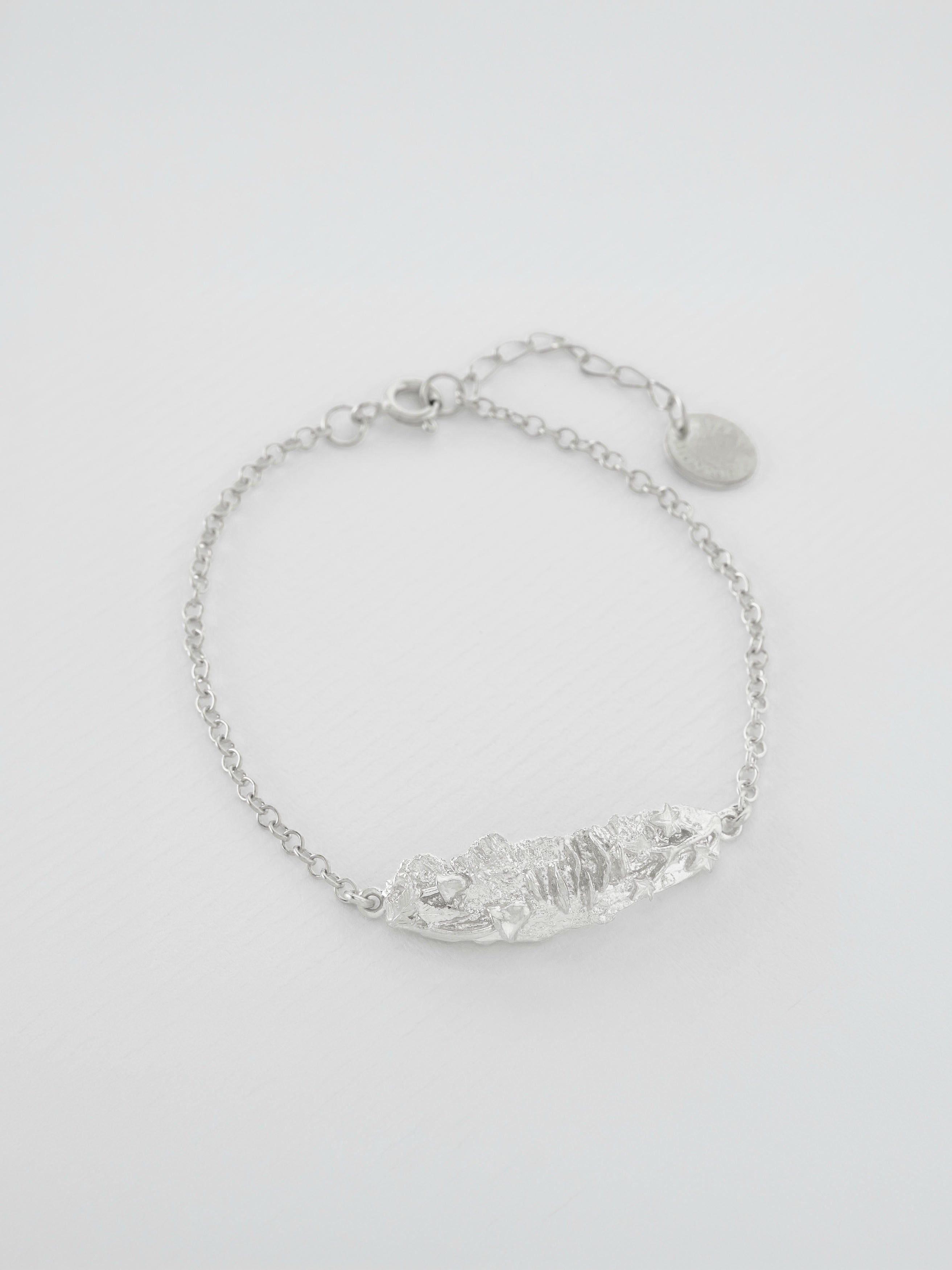 Woodland Bark Inline ID Bracelet - image 7 | silver