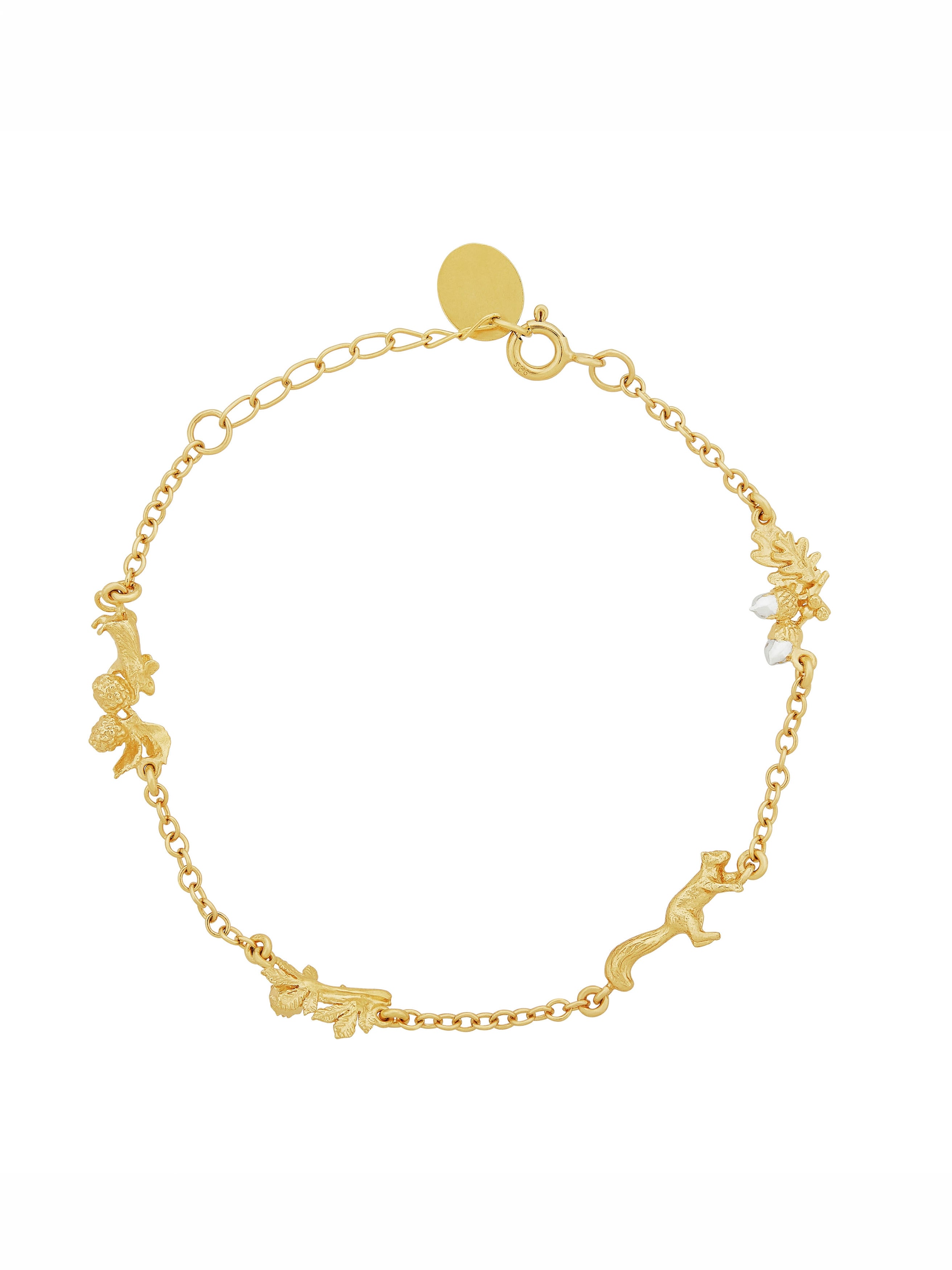 Woodland Exploration Inline Bracelet with Squirrel & Mouse - image 5 | silver & gold plate