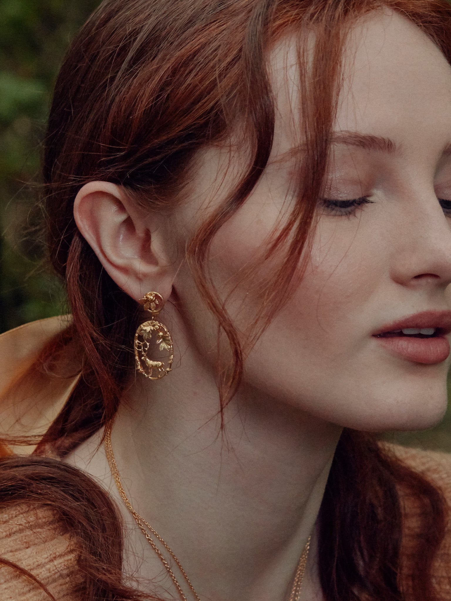 Doe & Stag Oval Loop Drop Earrings - image 2