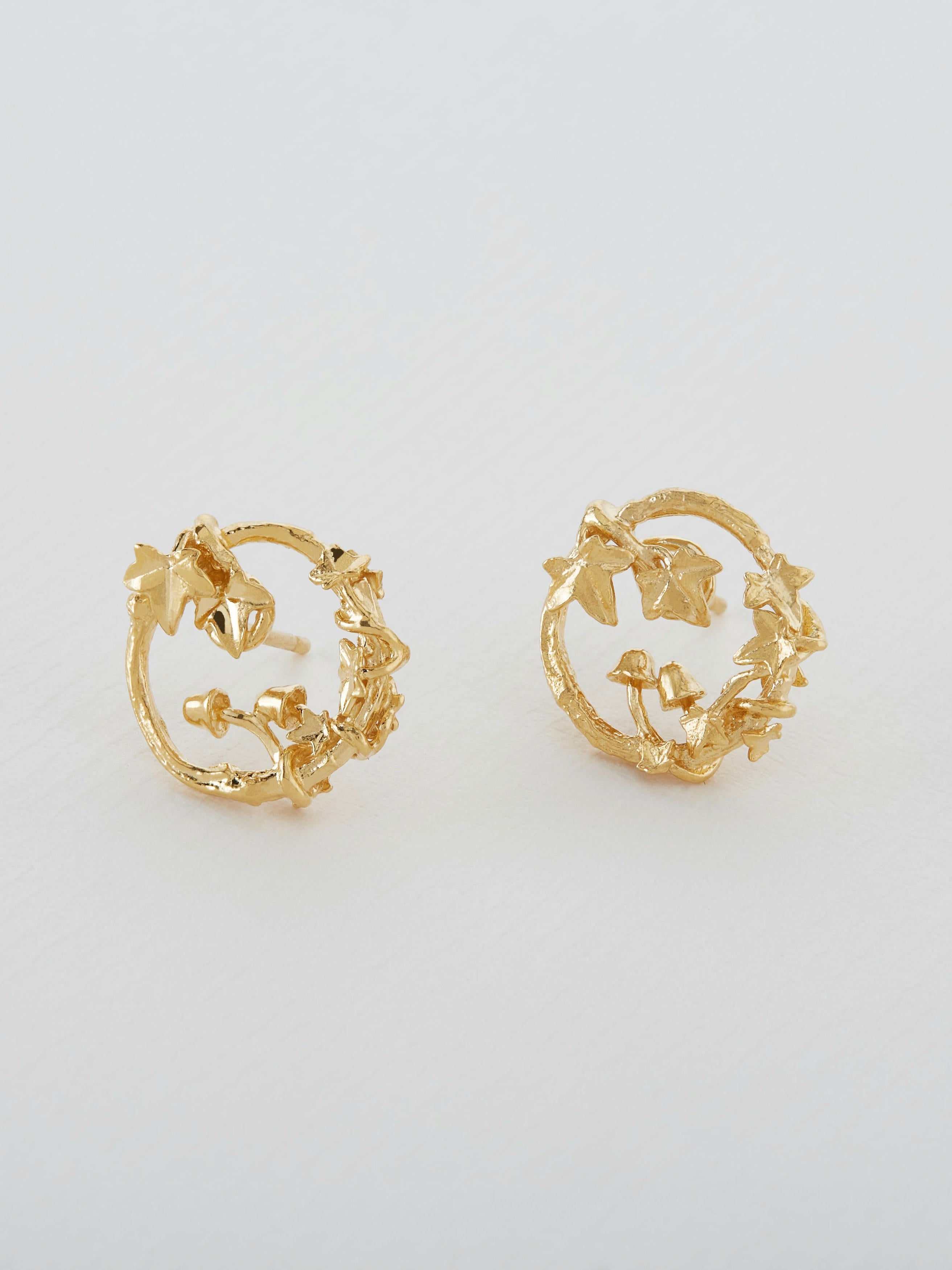 Woodland Loop Stud Earrings - image 4 | gold plate