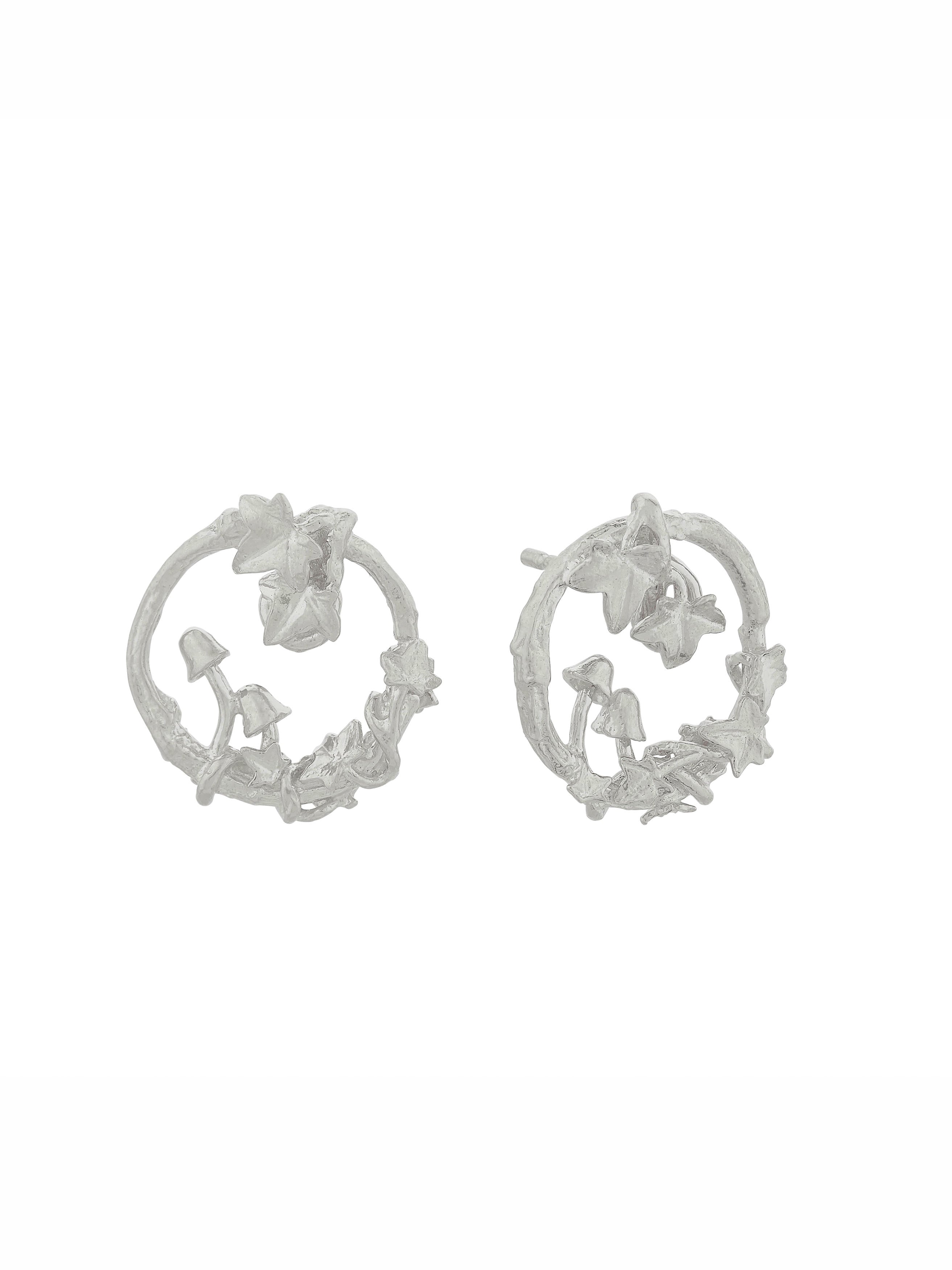Woodland Loop Stud Earrings - image 6 | silver