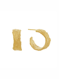 Wide Bark Hoop Earrings