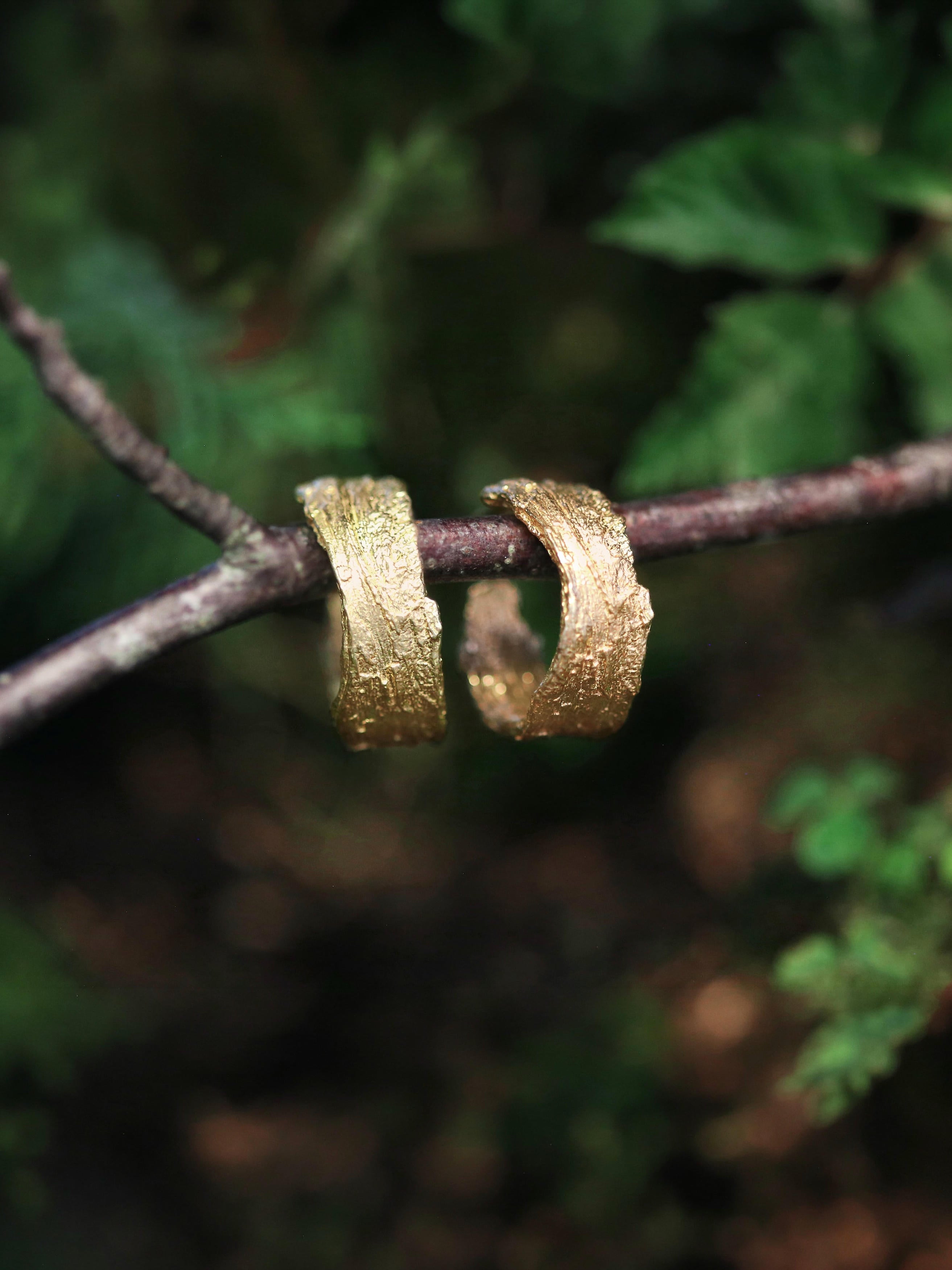Wide Bark Hoop Earrings - image 3
