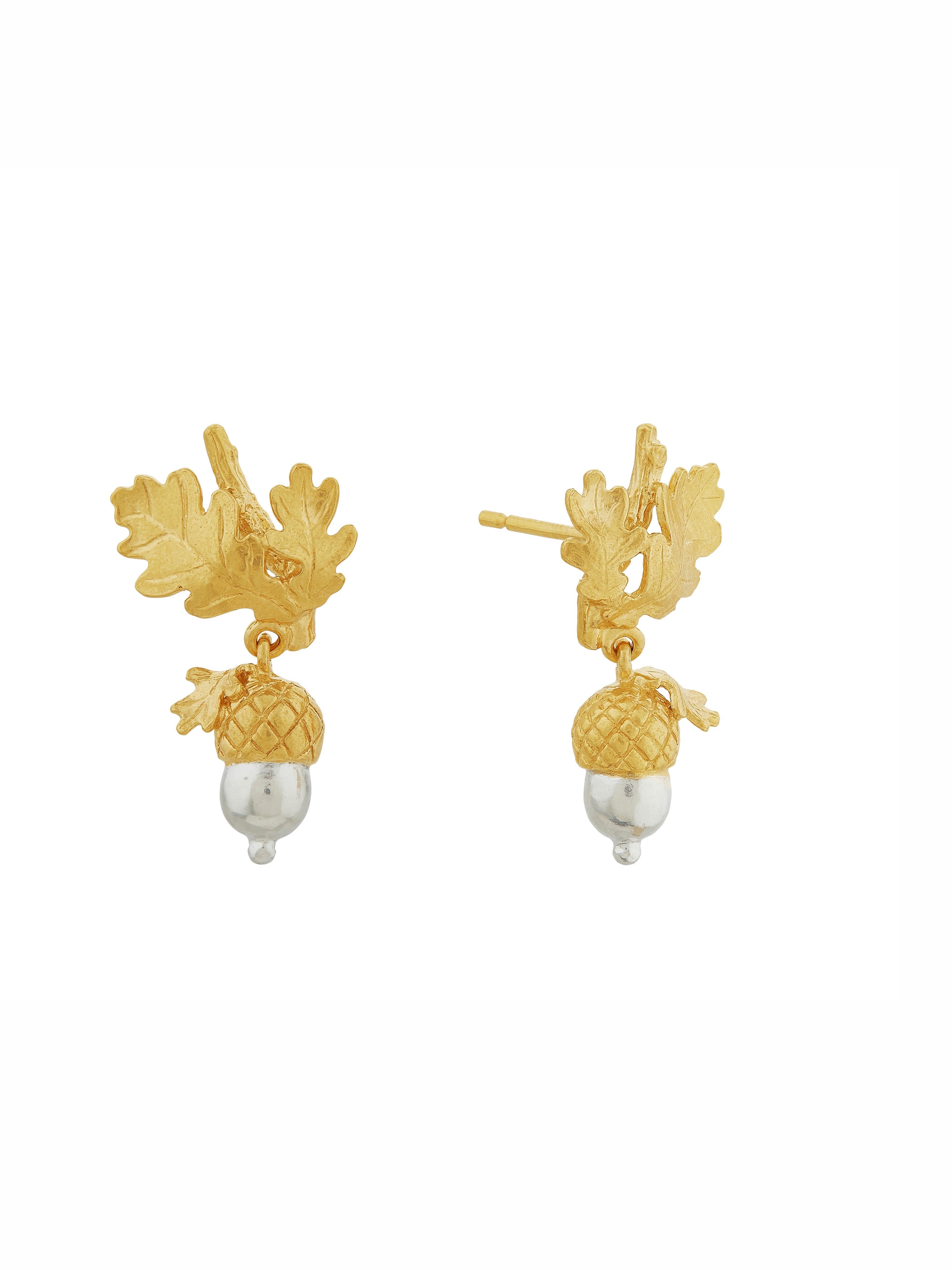 Acorn Drop Earrings - image 1 | silver & gold plate