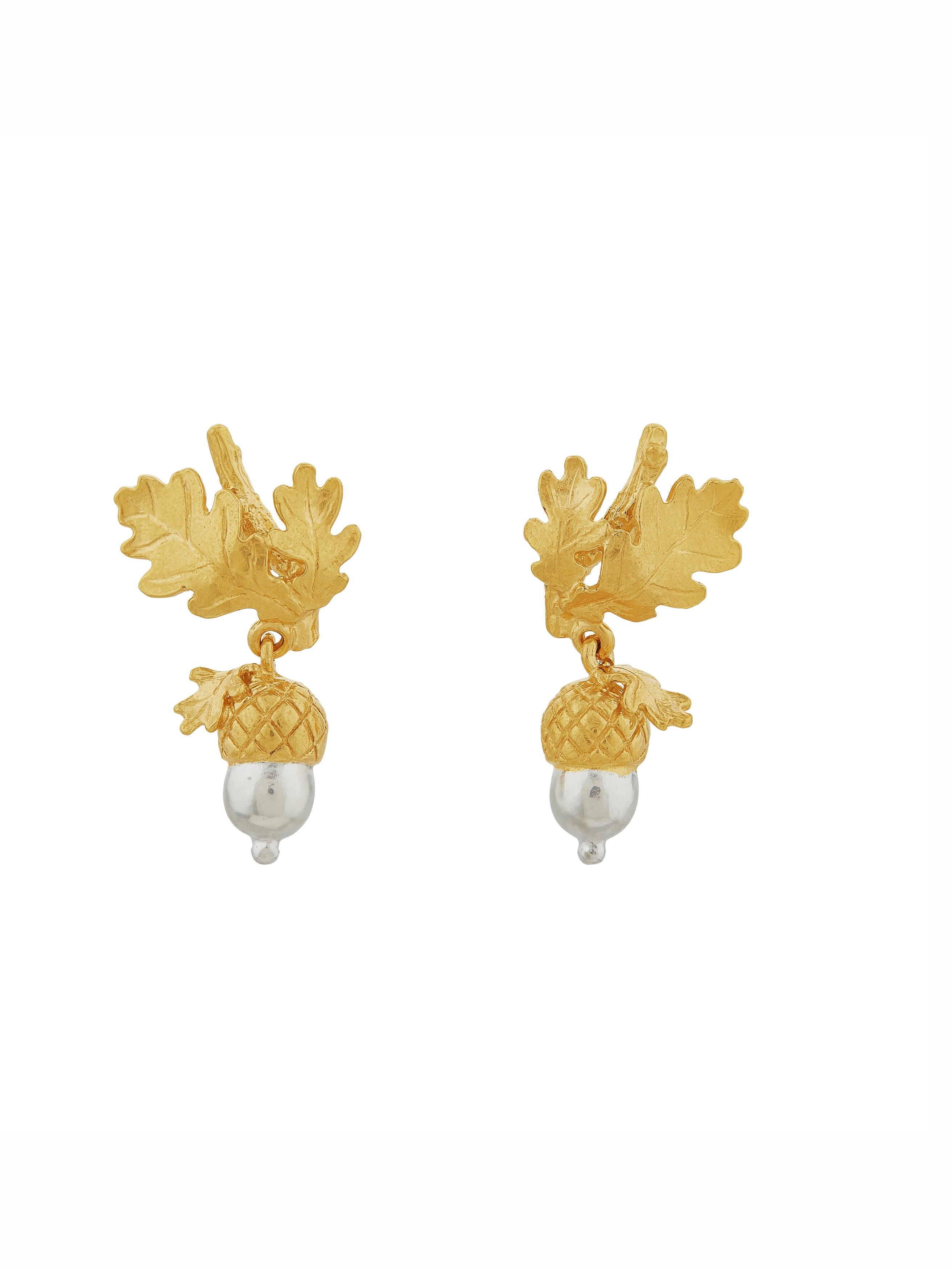 Acorn Drop Earrings - image 5 | silver & gold plate