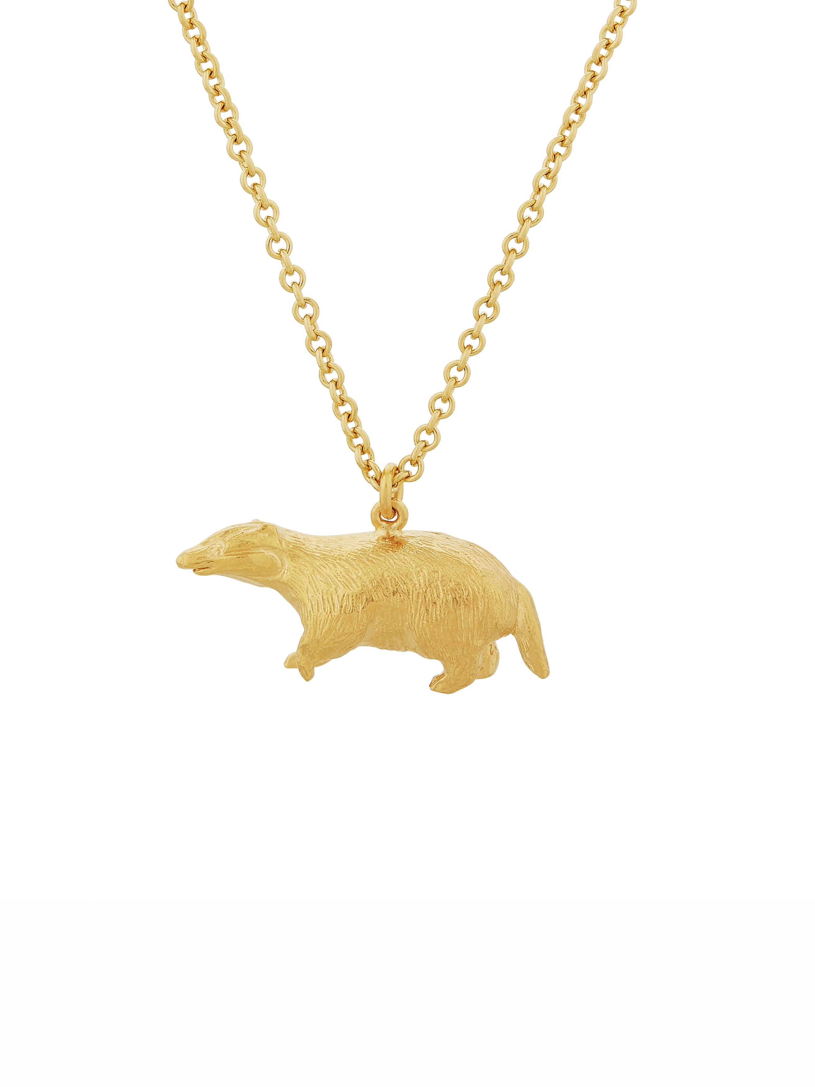 Foraging Badger Necklace - image 1 | gold plate