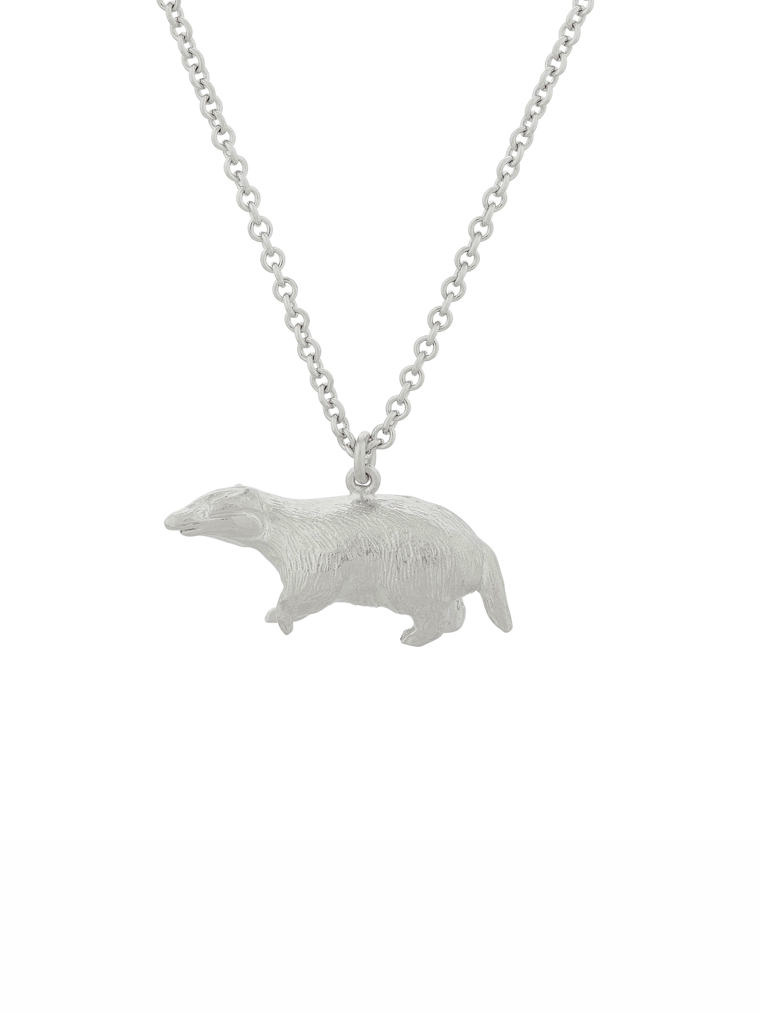 Foraging Badger Necklace - image 6 | silver