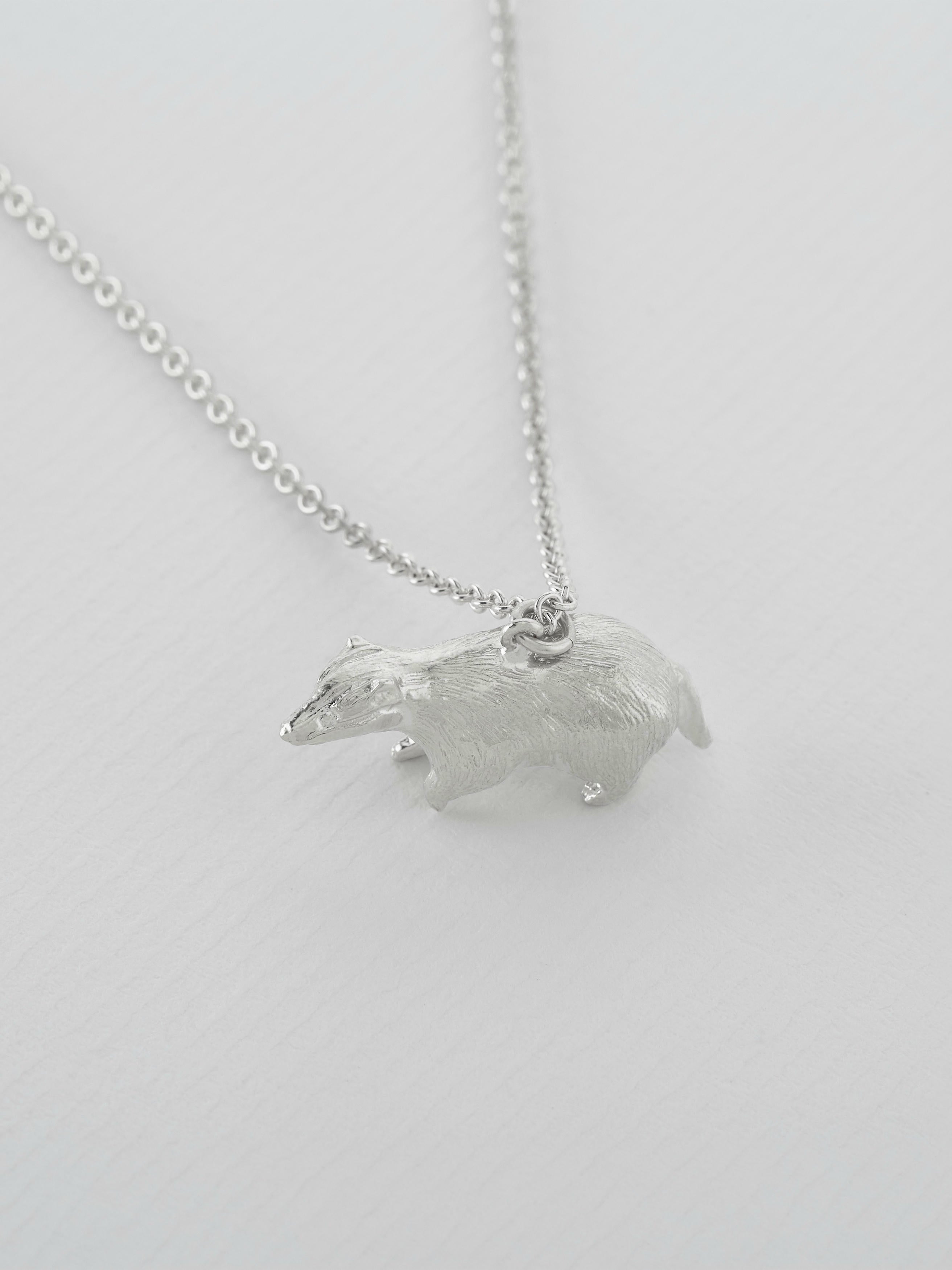Foraging Badger Necklace - image 7 | silver