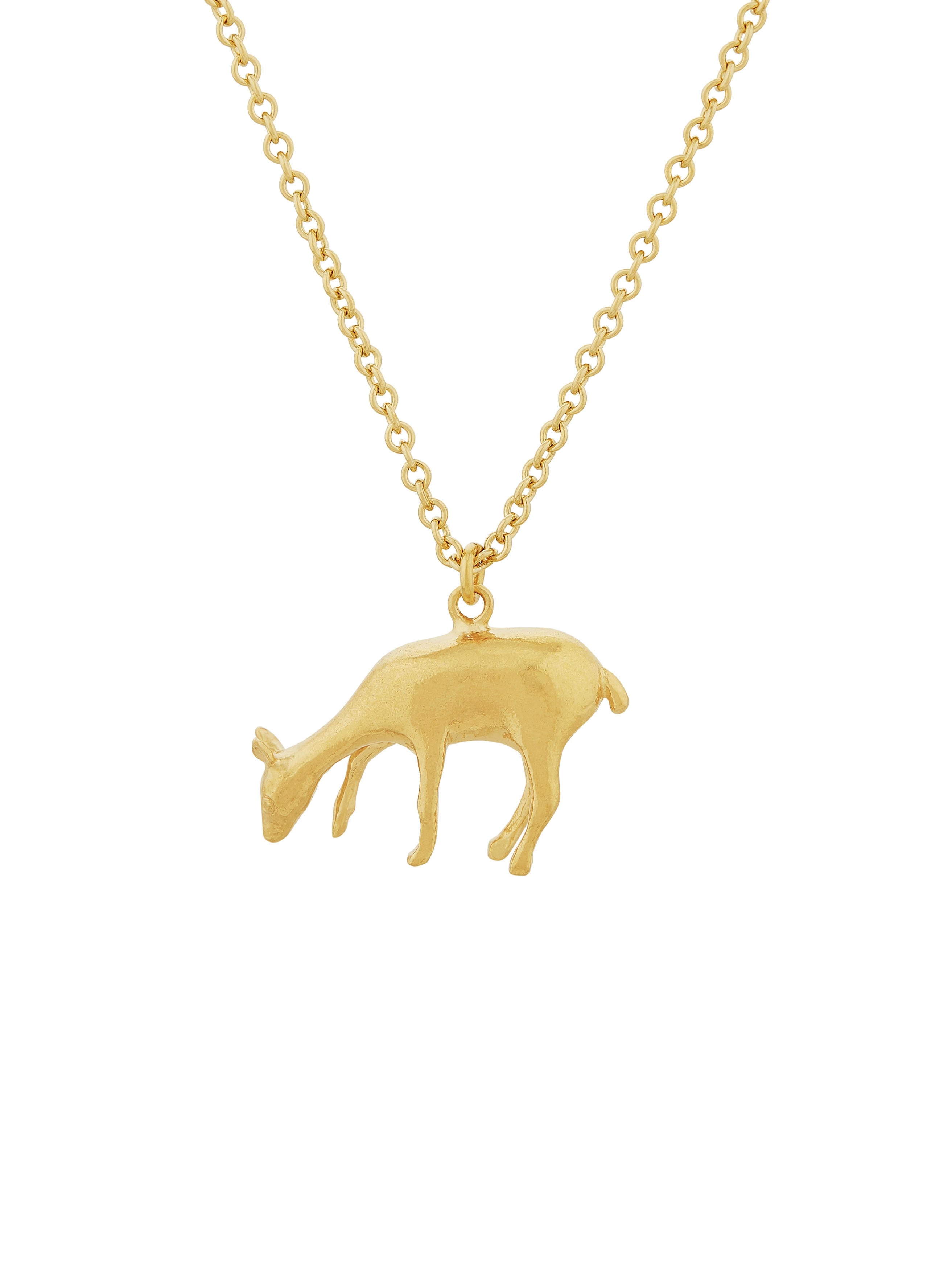 Grazing Doe Necklace - image 1 | gold plate