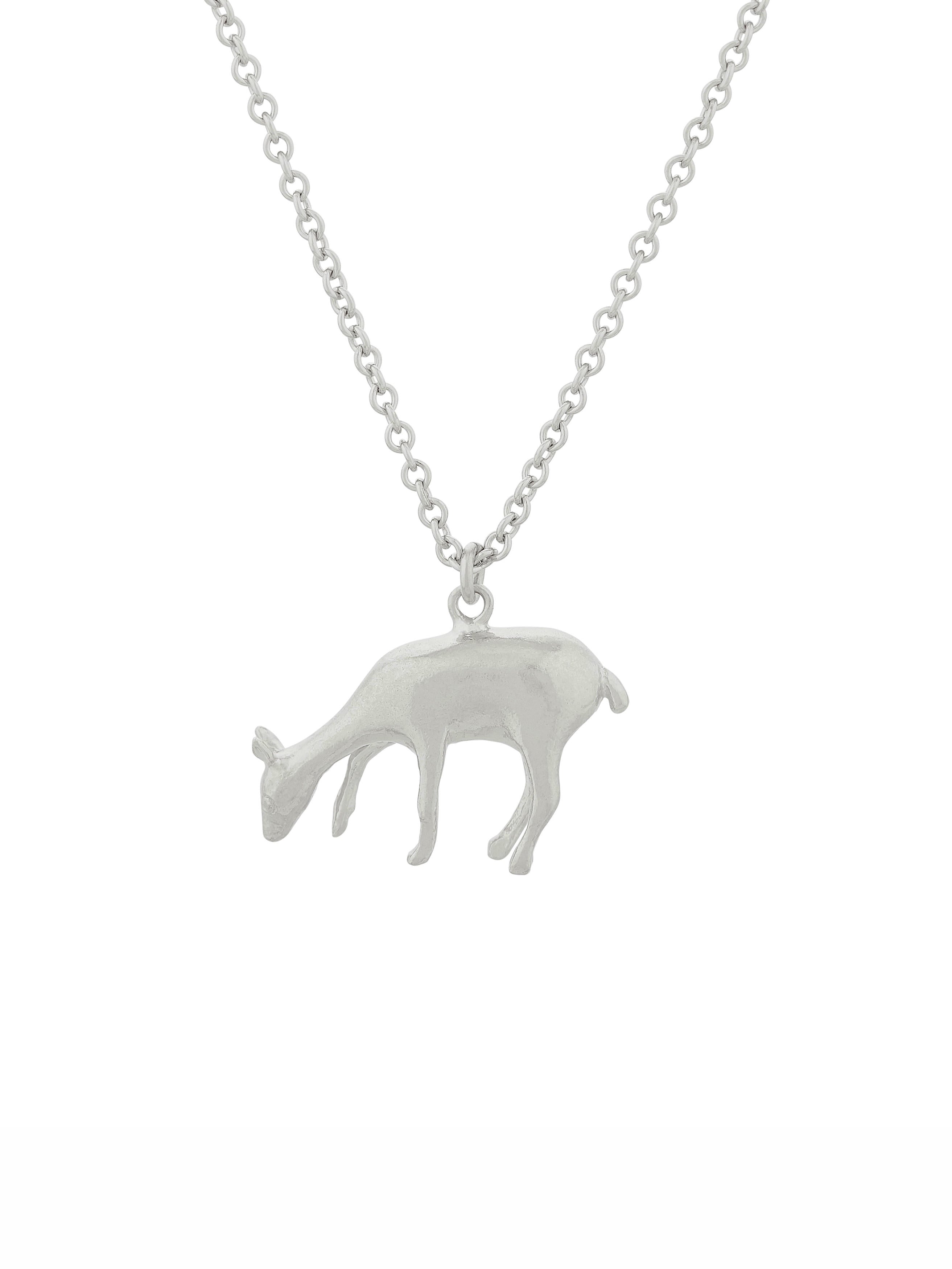 Grazing Doe Necklace - image 6 | silver