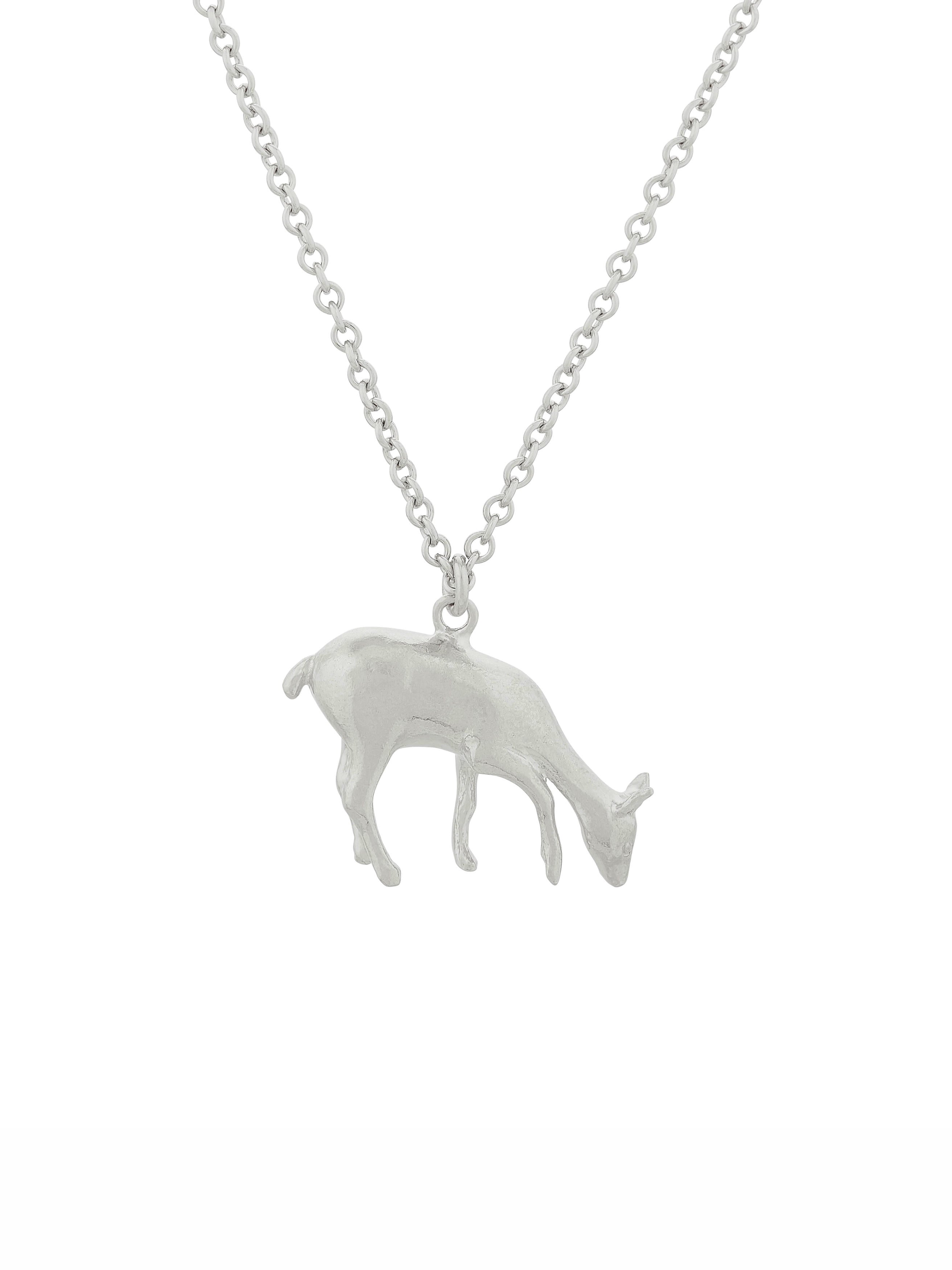 Grazing Doe Necklace - image 8 | silver