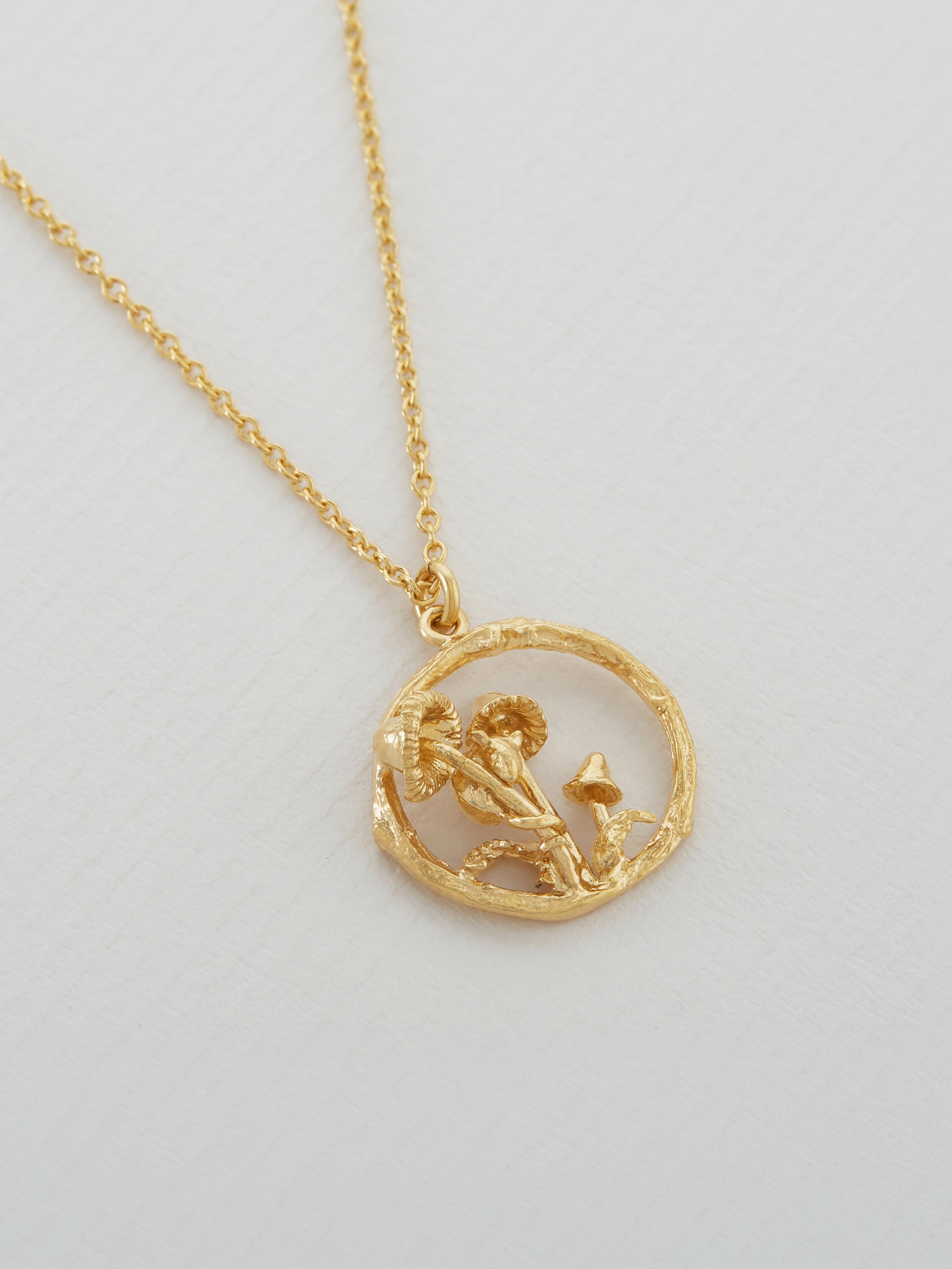Mushroom Patch Loop Necklace - image 4 | gold plate