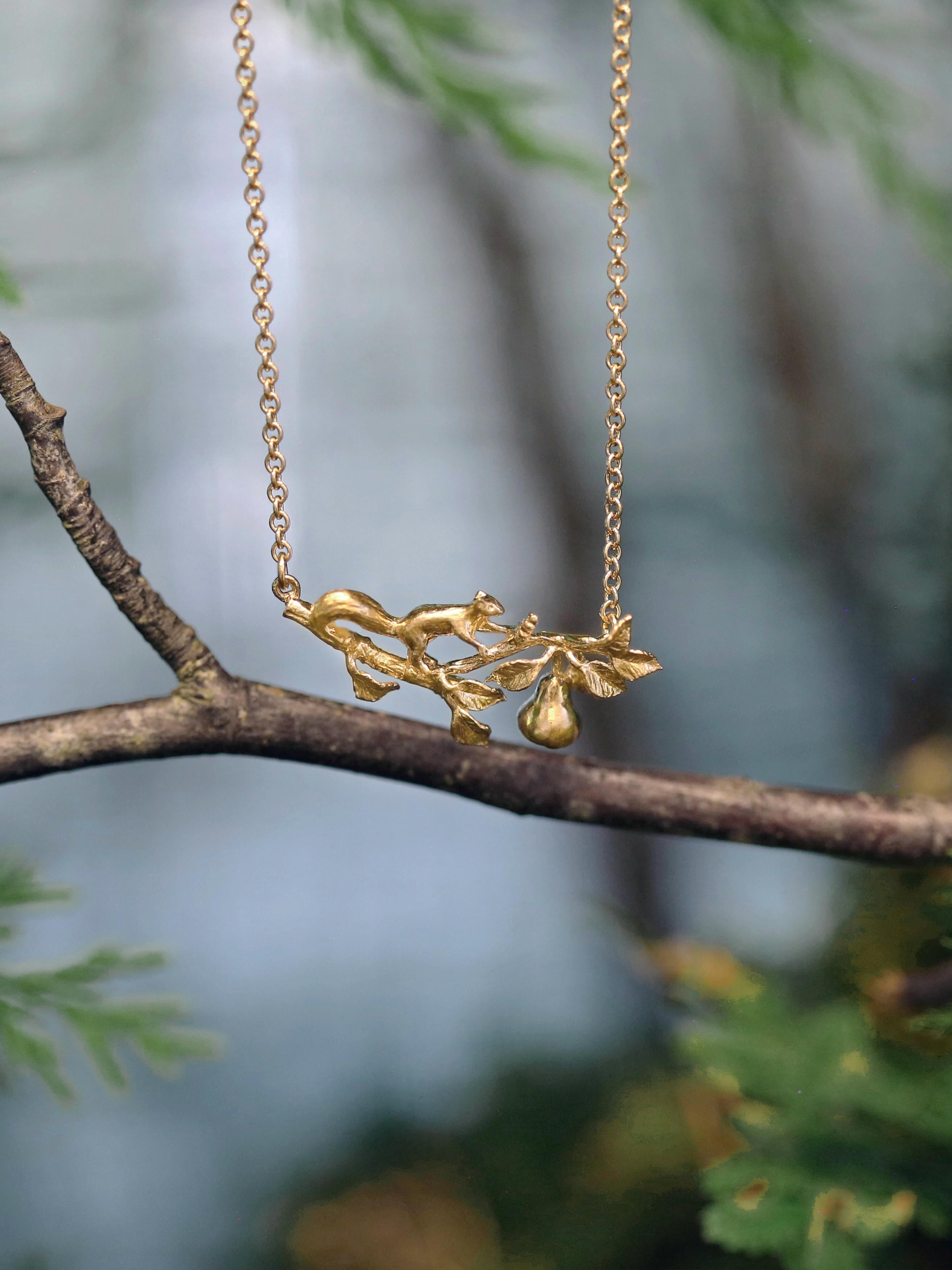 Scampering Squirrel Inline Branch Necklace - image 3